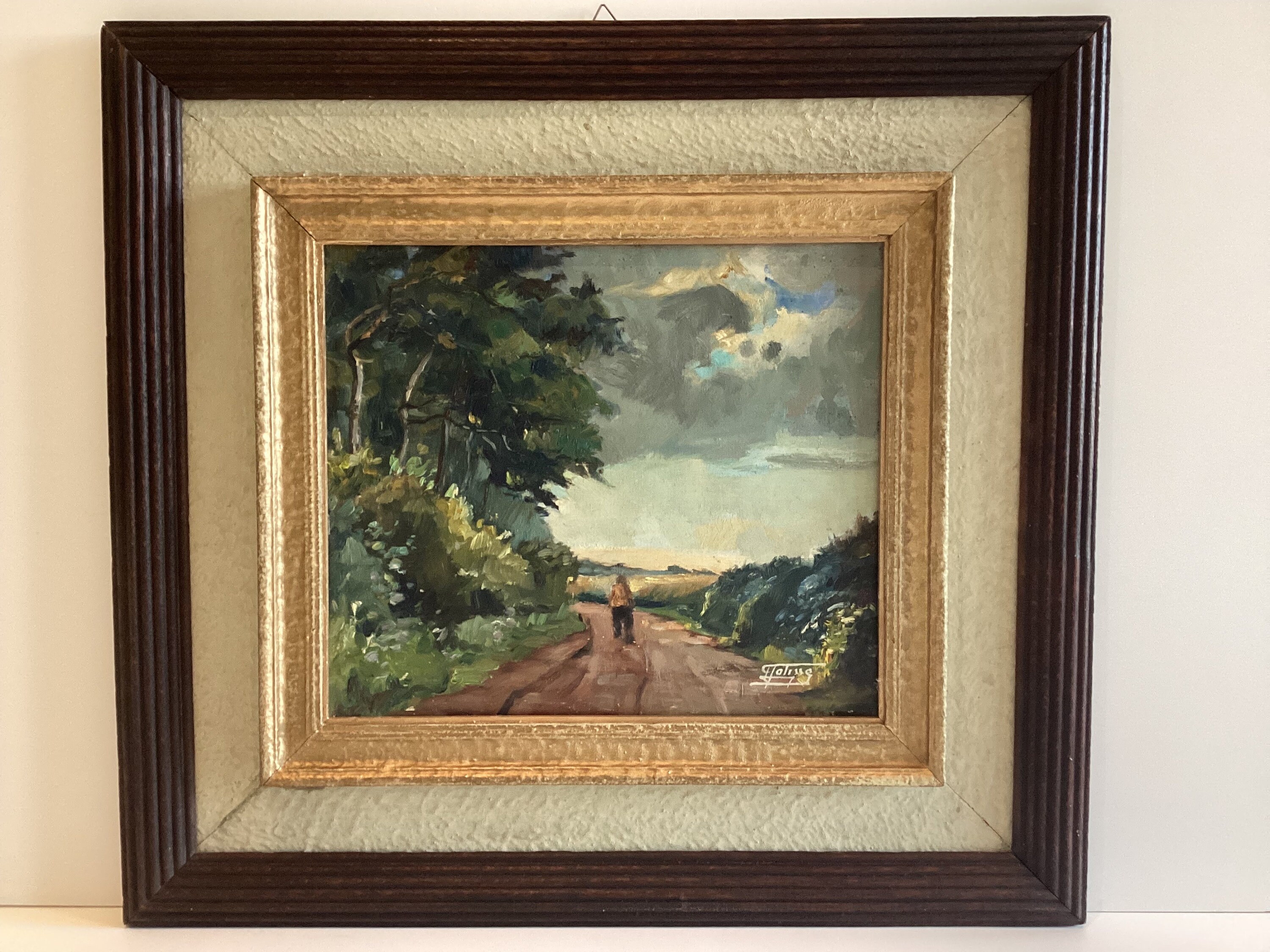 Vintage Landscape Painting | Vital Falisse 1950s Belgian Country Scene, Signed Oil Art — photo 3 of 7