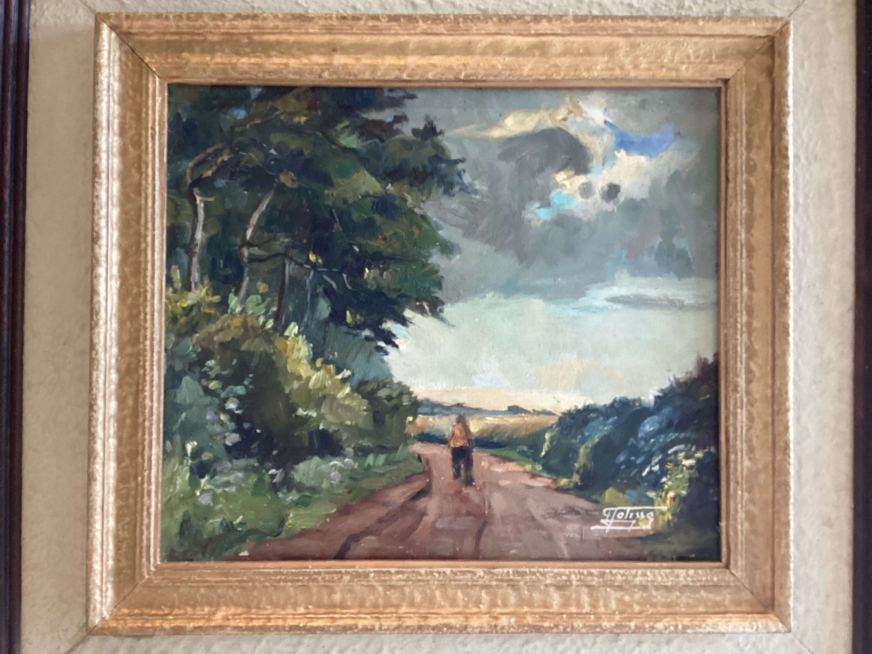 Vintage Landscape Painting | Vital Falisse 1950s Belgian Country Scene, Signed Oil Art — photo 4 of 7