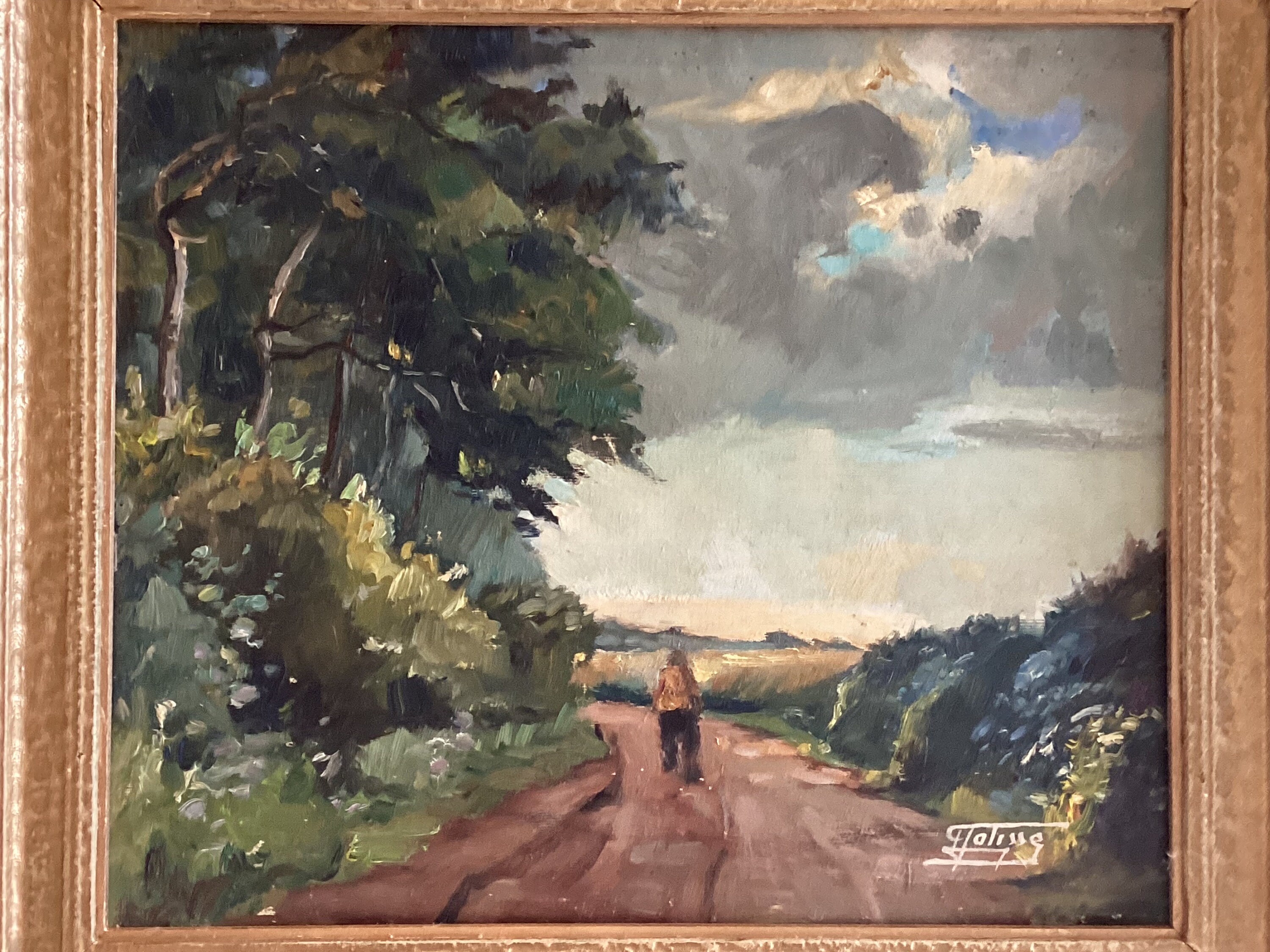 Vintage Landscape Painting | Vital Falisse 1950s Belgian Country Scene, Signed Oil Art — photo 5 of 7
