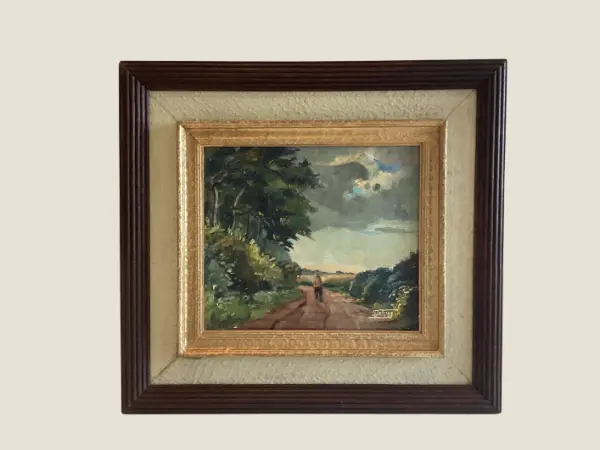 Vintage Landscape Painting | Vital Falisse 1950s Belgian Country Scene, Signed Oil Art