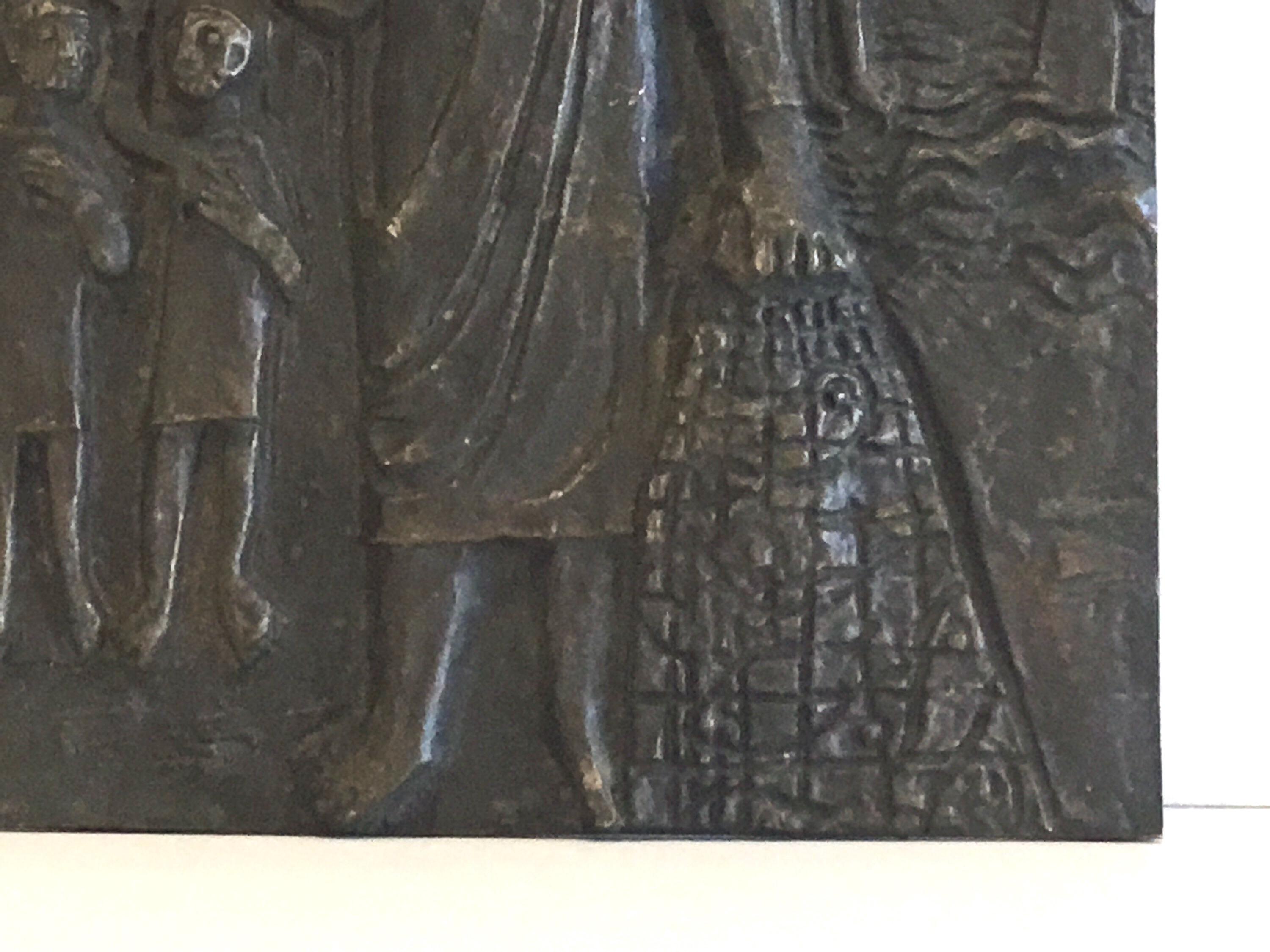 Vintage Bronze Plaque | Saint Peter 1930s Religious Art, Wall Hanging Sacred Sculpture — photo 8 of 10