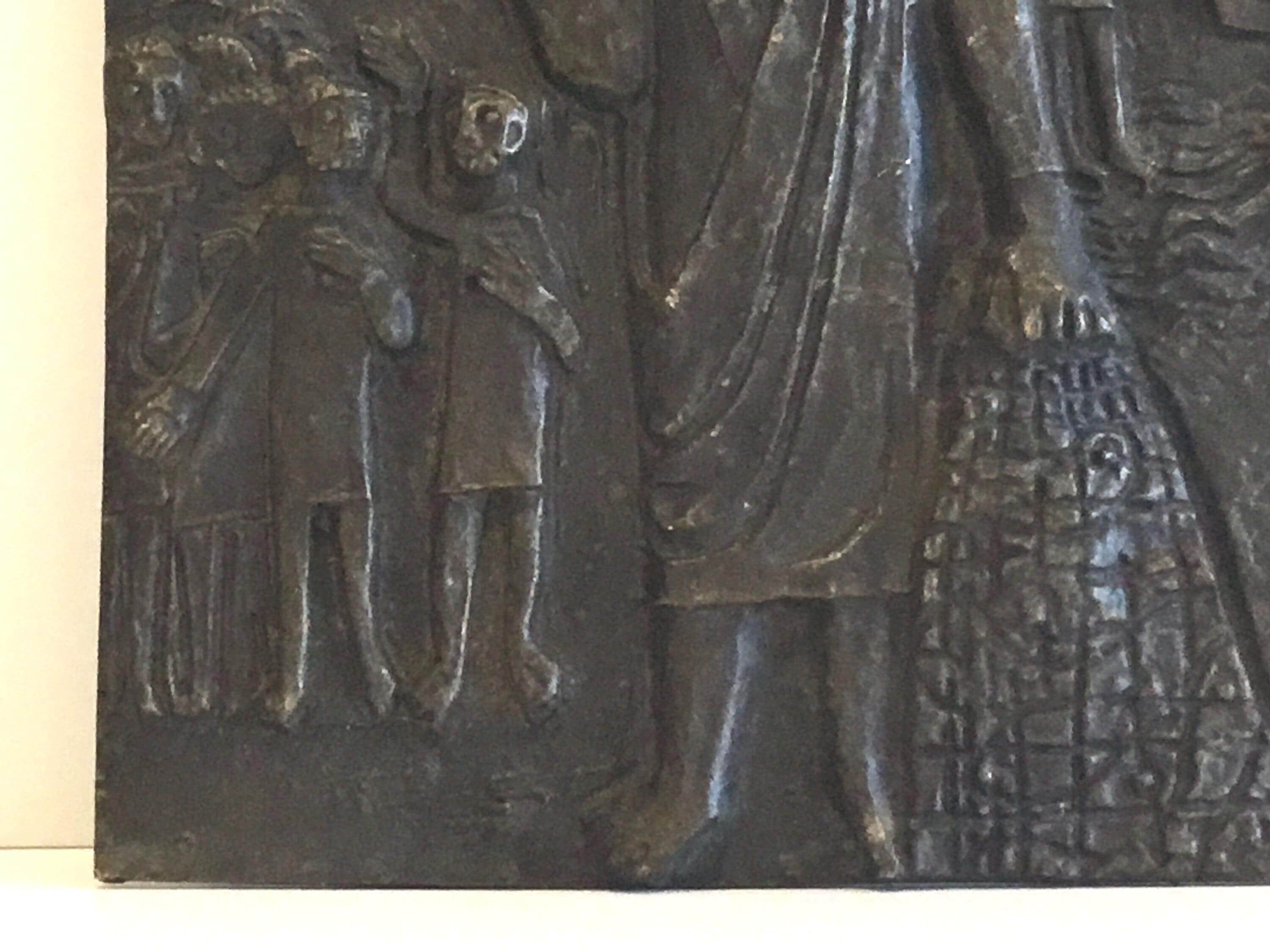 Vintage Bronze Plaque | Saint Peter 1930s Religious Art, Wall Hanging Sacred Sculpture — photo 9 of 10