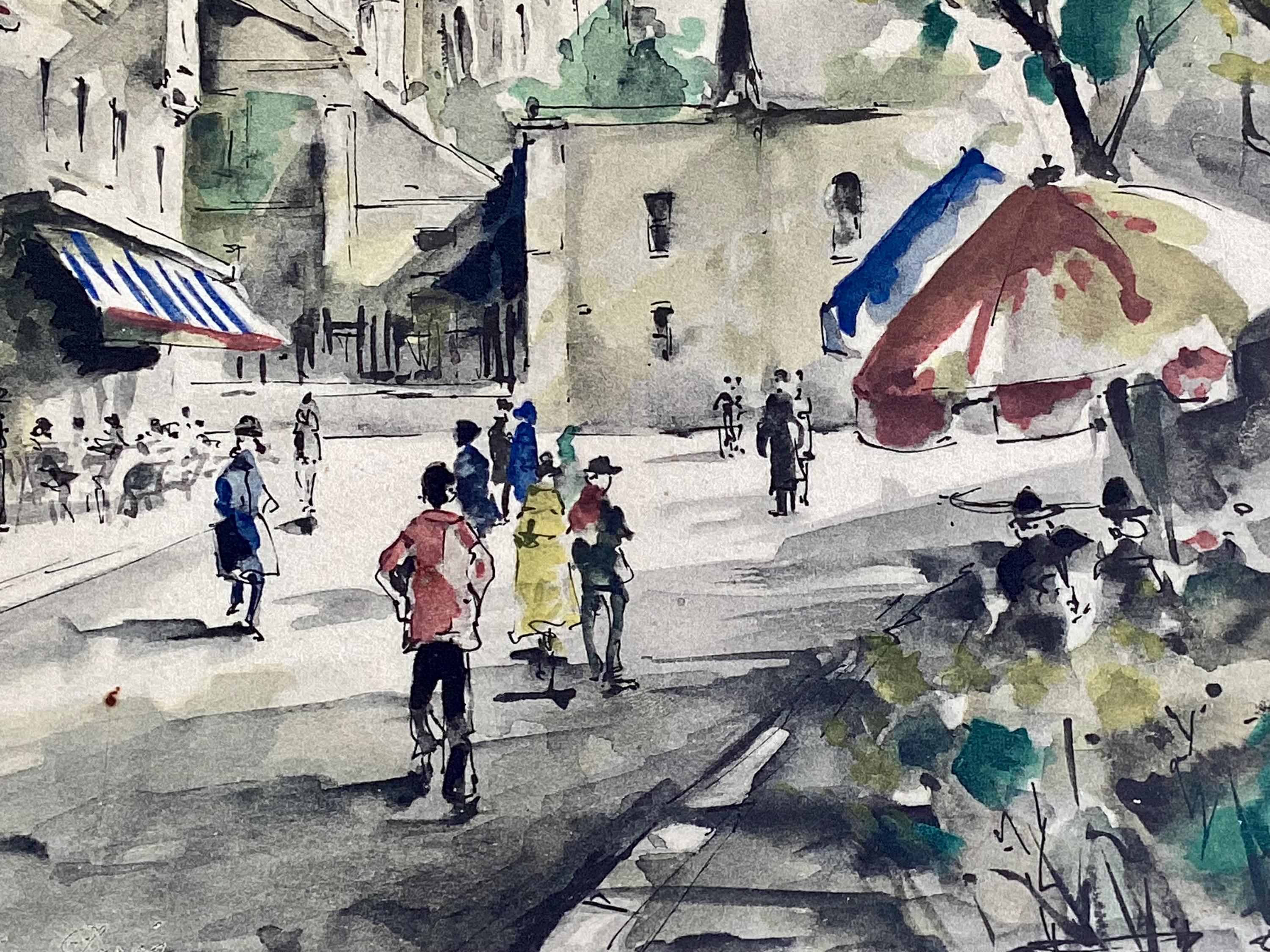 Vintage Art – Parisian View (1950s) G. Lelong, Hand-Watercolor Etching — photo 7 of 10