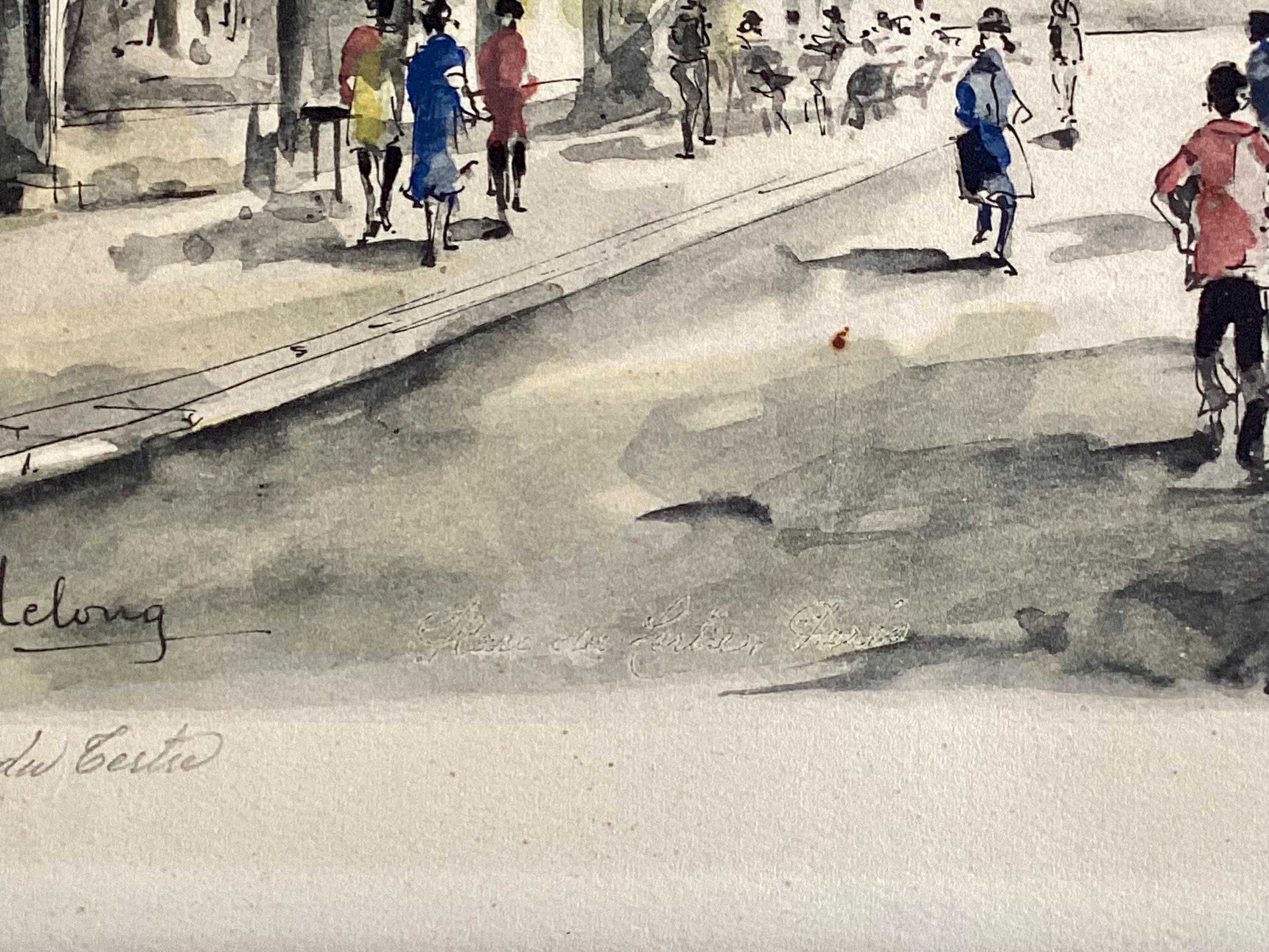 Vintage Art – Parisian View (1950s) G. Lelong, Hand-Watercolor Etching — photo 9 of 10