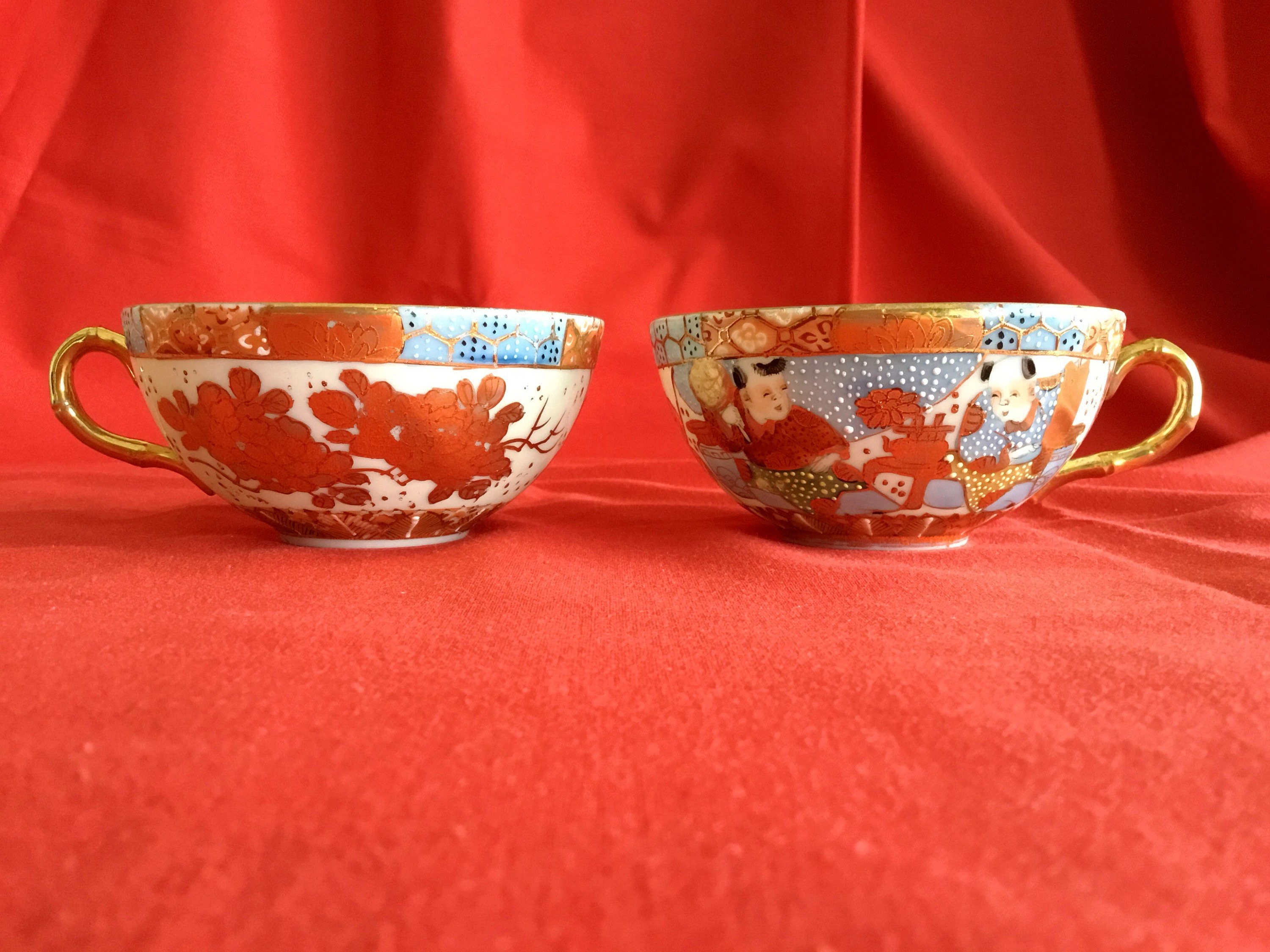 Satsuma Porcelain Set | 1920s Japanese Tea Service, 24k Gold Hand-Painted, Complete set — photo 7 of 10
