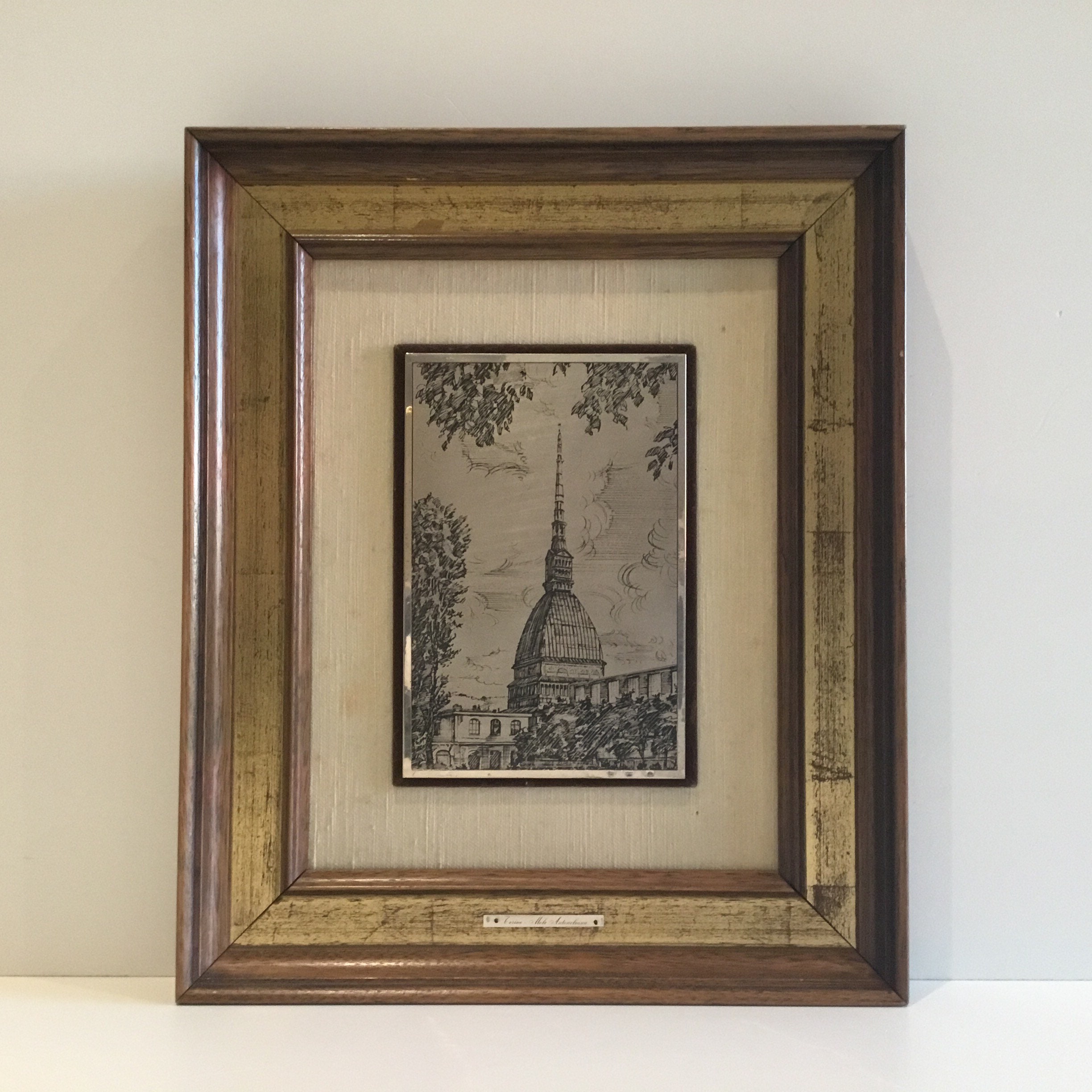 Vintage Art | 1971 Limited Edition Mole Antonelliana Turin, 800 Silver Engraving Italian Framed — photo 2 of 8