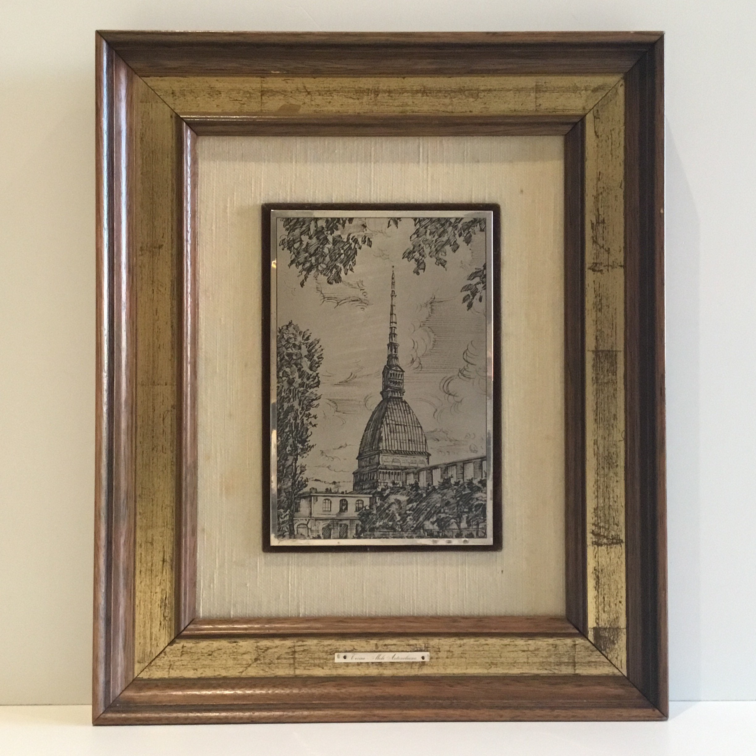 Vintage Art | 1971 Limited Edition Mole Antonelliana Turin, 800 Silver Engraving Italian Framed — photo 3 of 8