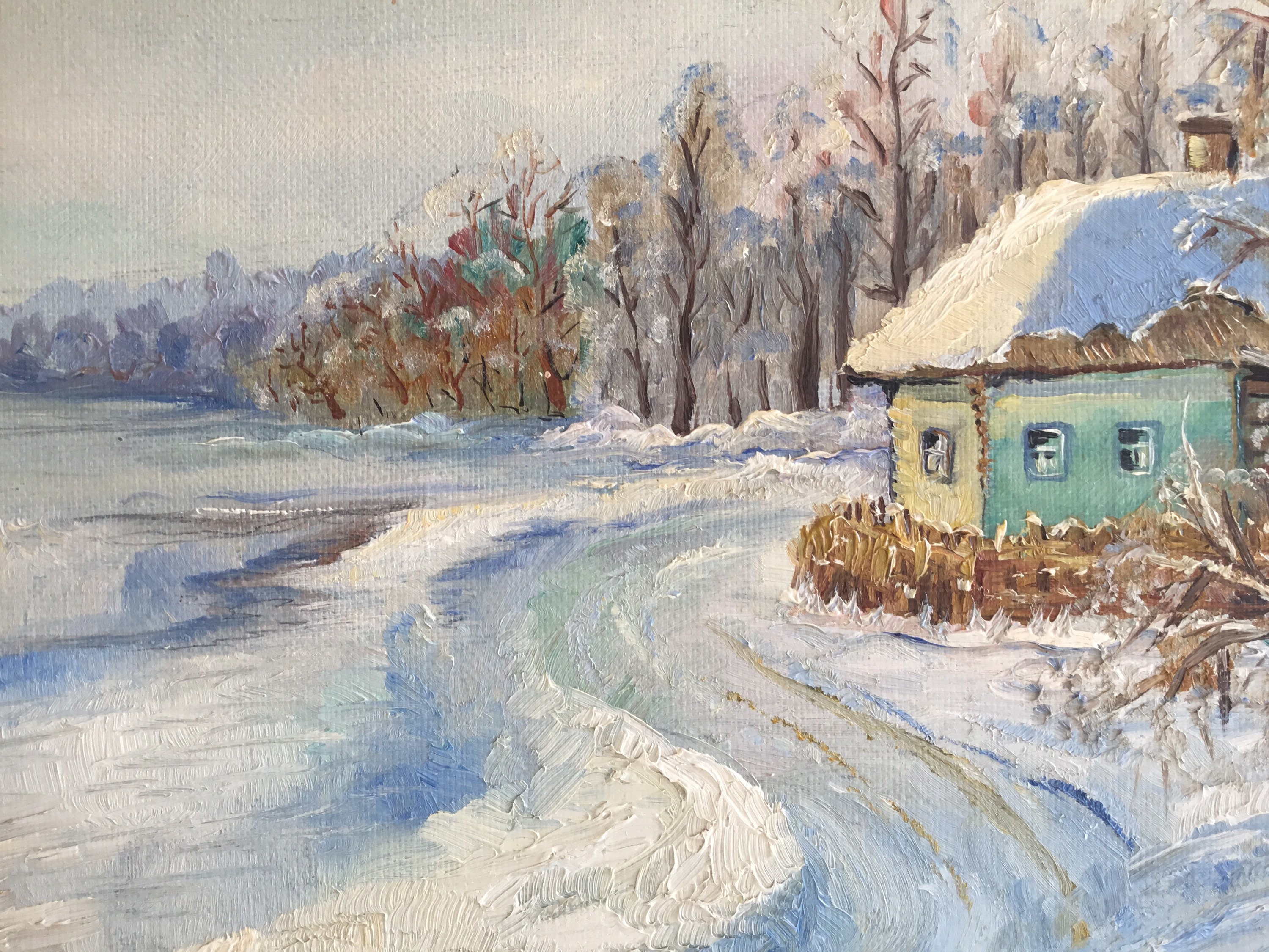 Vintage Painting | 1900s Ukrainian Troika Scene, Ivaschenko V. Oil on Canvas — photo 10 of 11