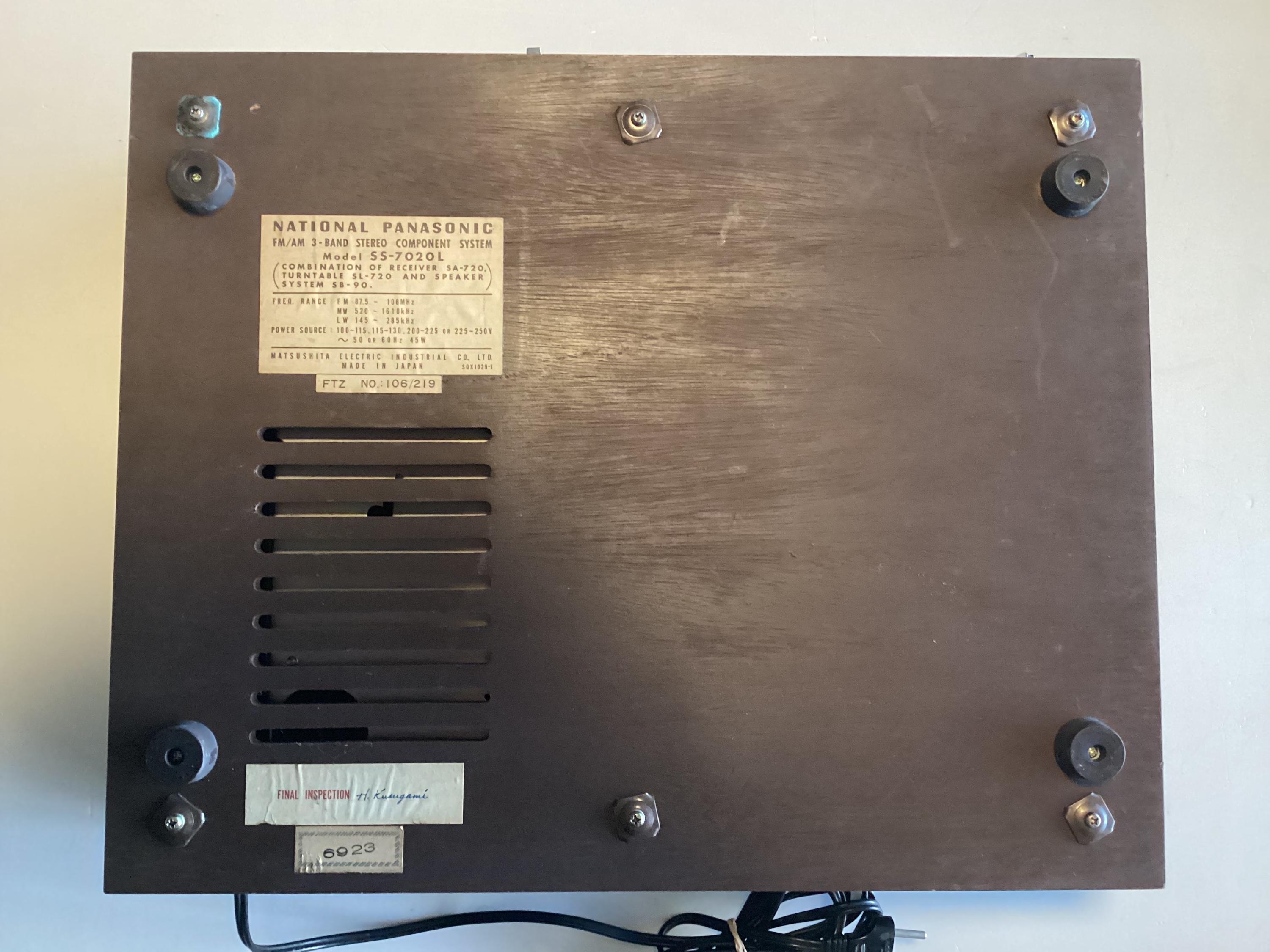Vintage Receiver National Panasonic SA-720 SL-720 (1971), Complete Turntable Set, Japanese Hi-Fi, Working — photo 11 of 11