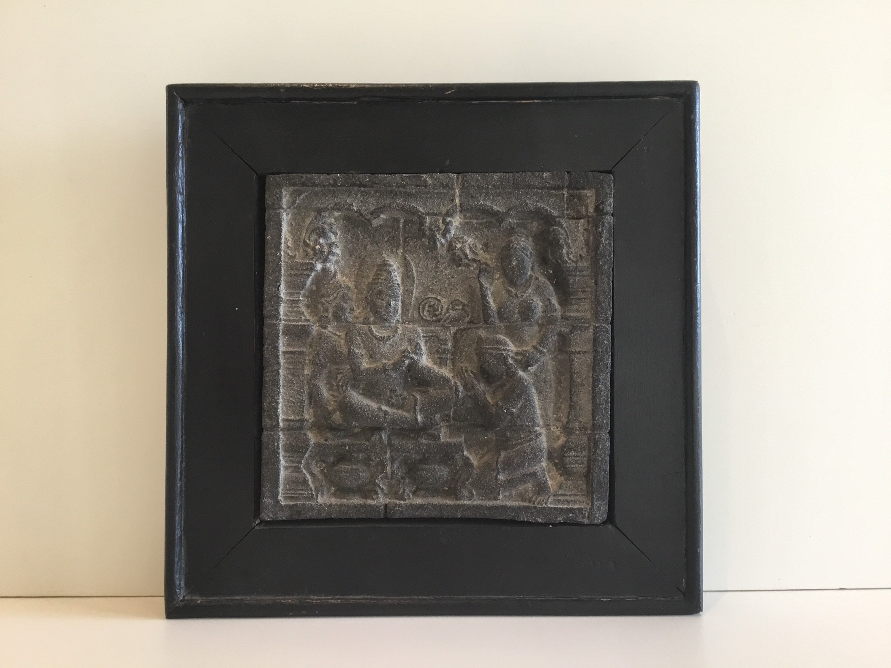 Vintage Buddhist Sculture Borobudur Temple Relief, Stone Art Indonesia, Wall Plaque Altar Decor — photo 2 of 9