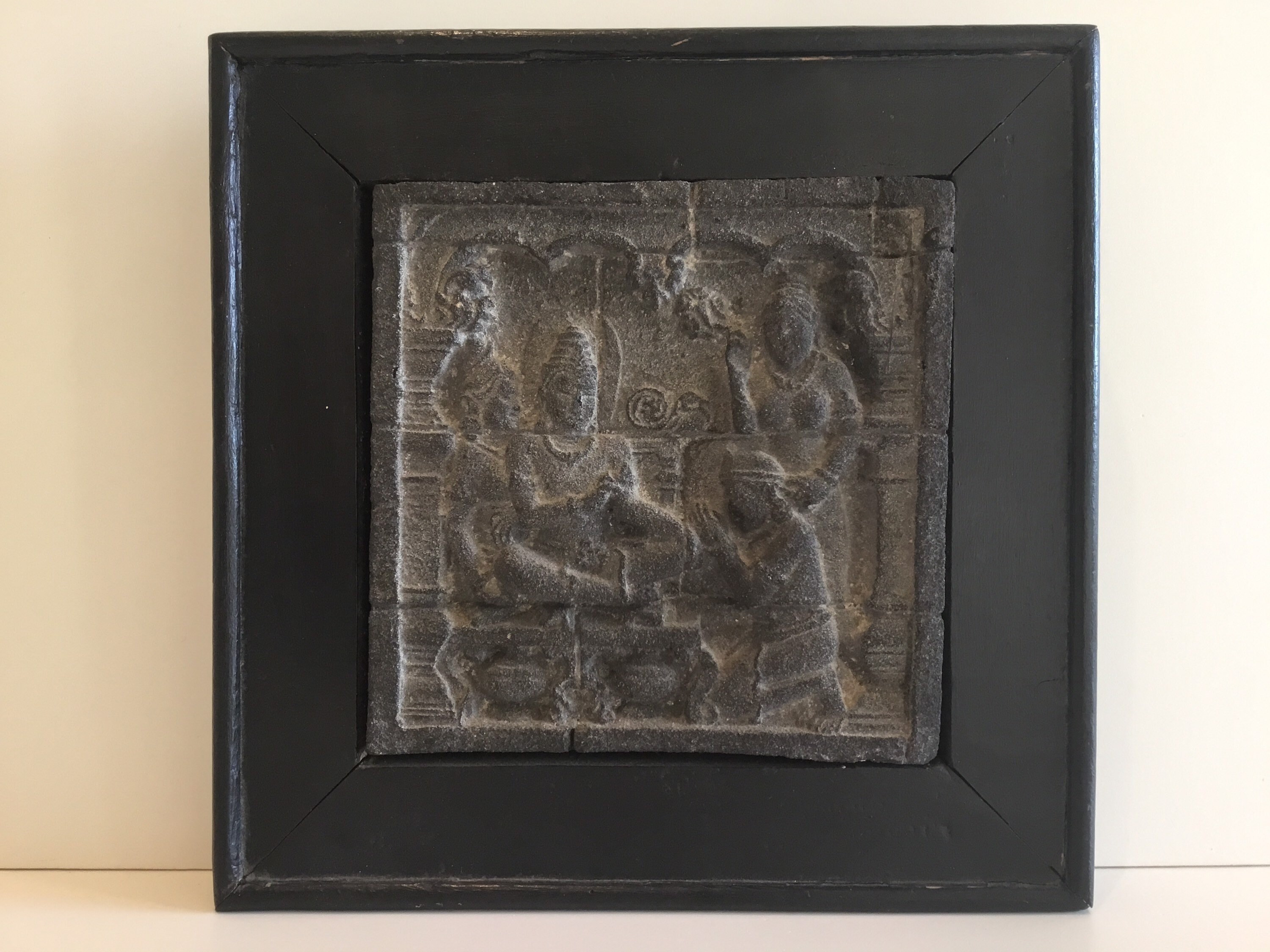 Vintage Buddhist Sculture Borobudur Temple Relief, Stone Art Indonesia, Wall Plaque Altar Decor — photo 3 of 9