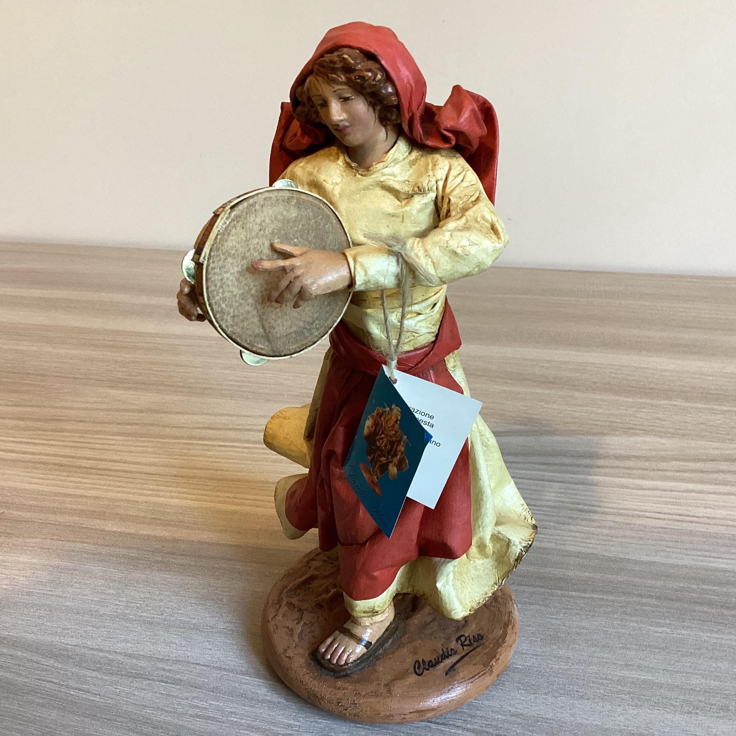 Vintage Figurine | 1990s Handmade Art Papier-Mâché Sculpture Claudio Riso Italy — photo 6 of 9