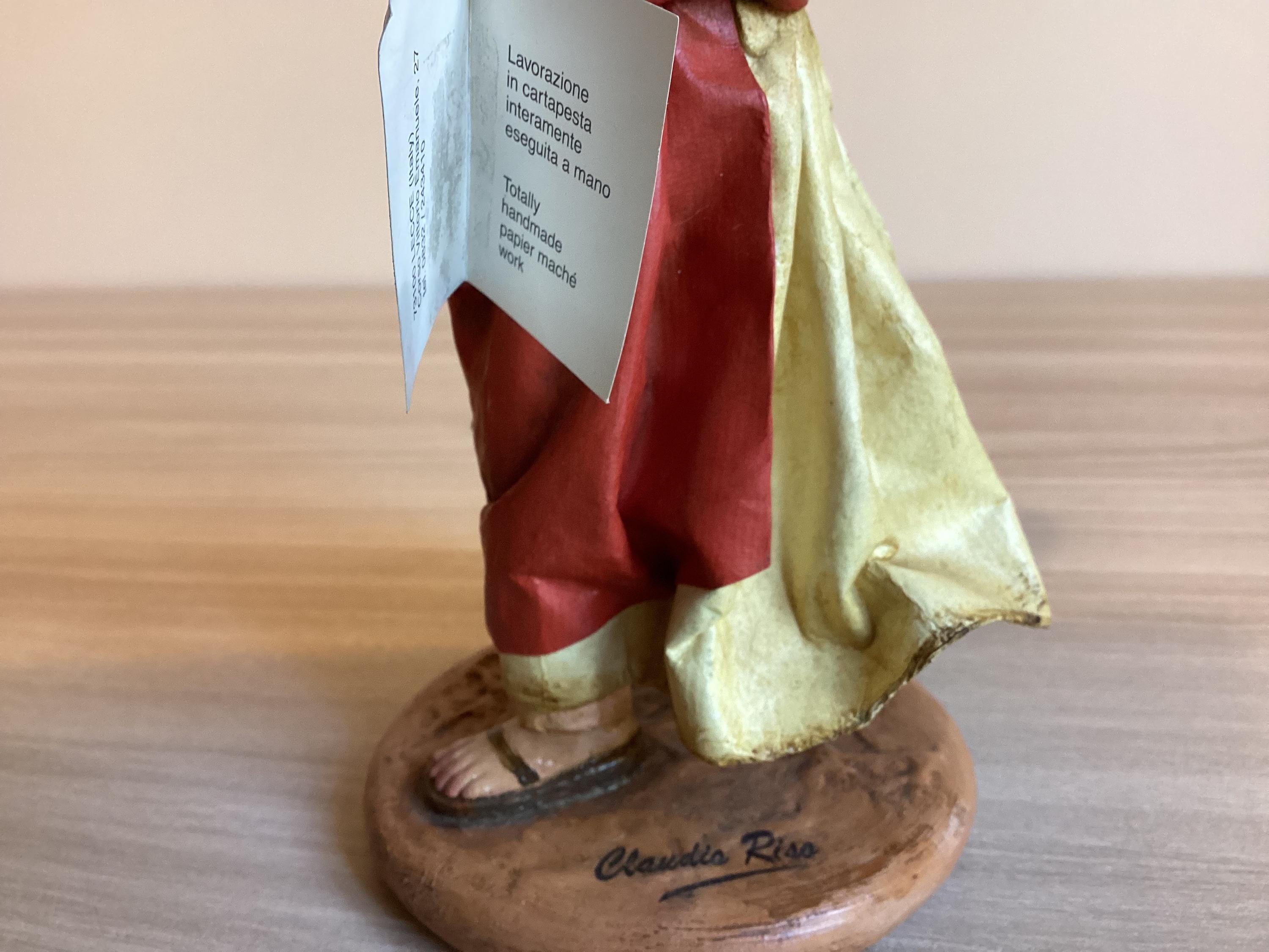 Vintage Figurine | 1990s Handmade Art Papier-Mâché Sculpture Claudio Riso Italy — photo 9 of 9