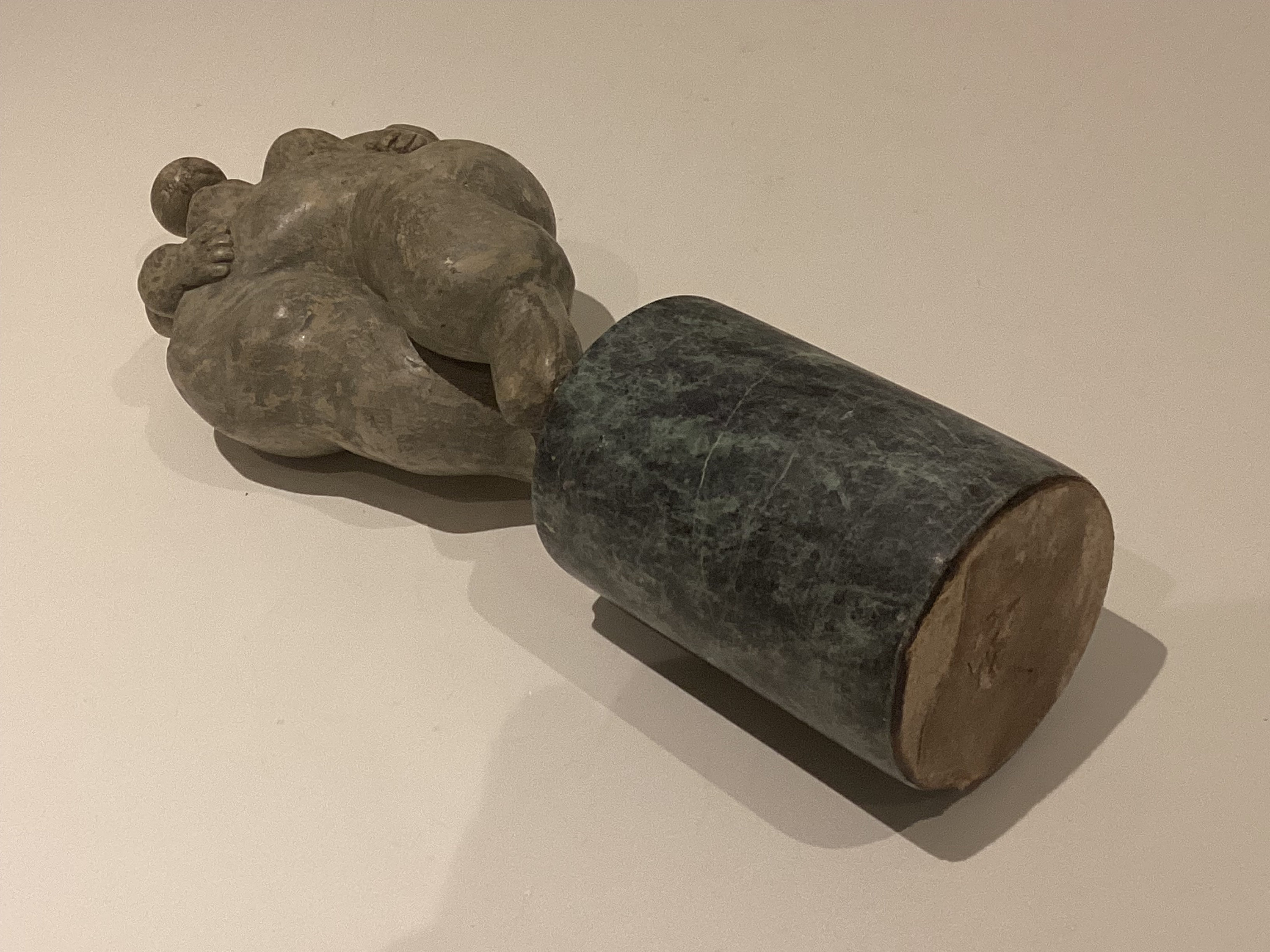Avant-Garde Sculpture | Late 1940s Terracotta & Wood Woman, Verde Guatemala Marble Base — photo 11 of 11