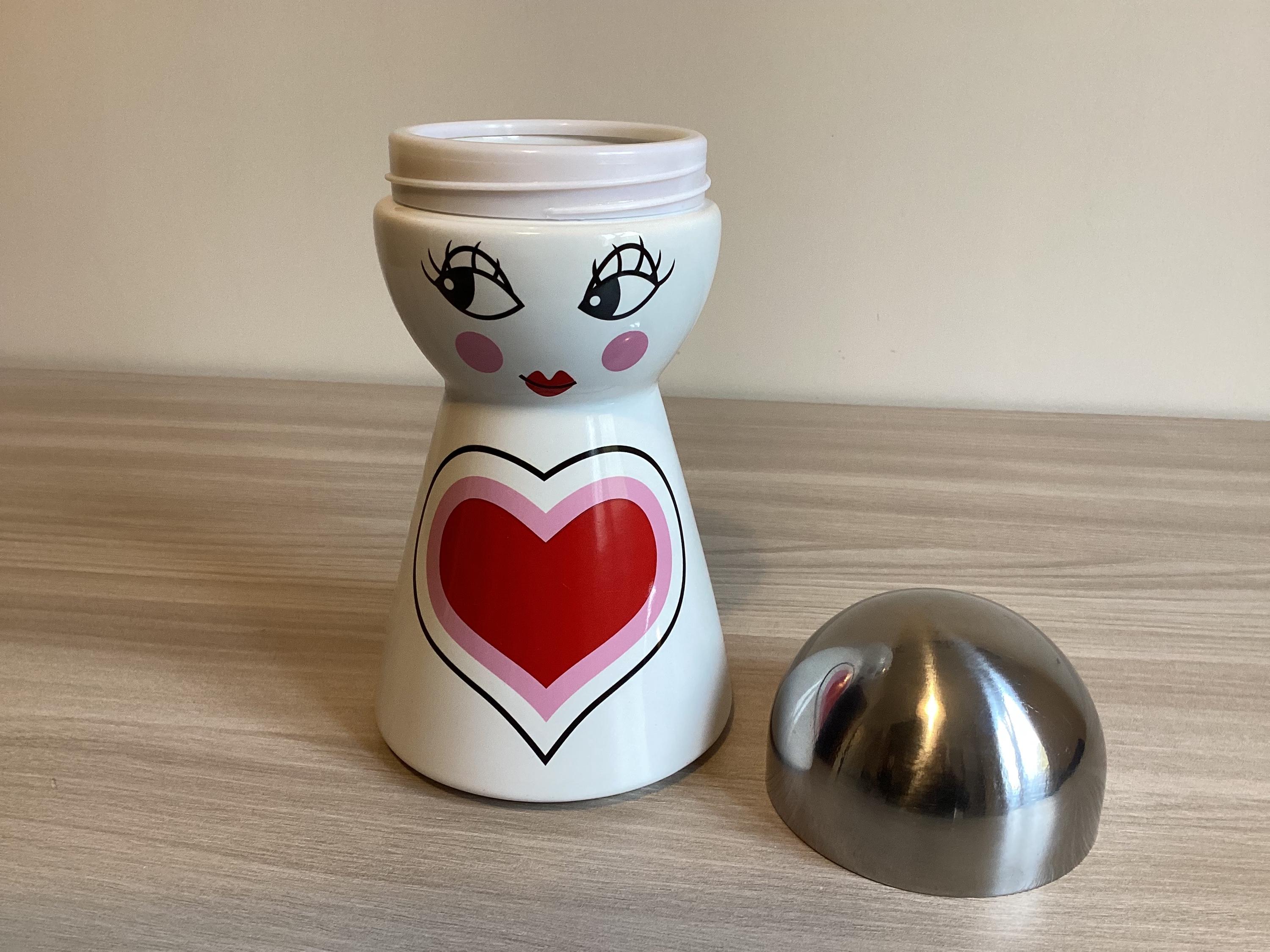 Vintage Porcelain | Brandani Design Food Container, Chrome Metal Lid — photo 4 of 8