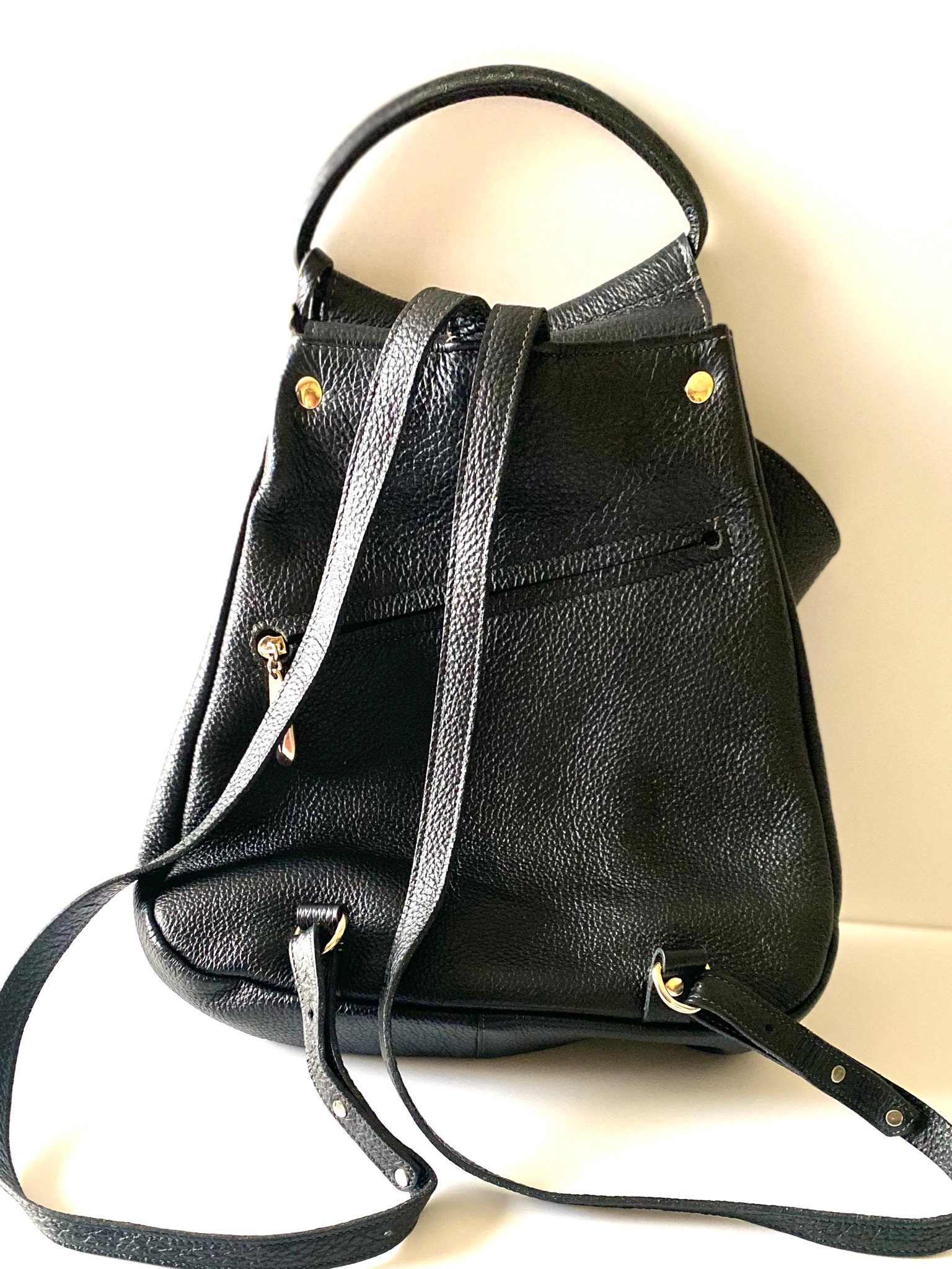 Vintage Backpack | De Belon Brabelco Minimalist Style, Handmade Quality Leather Daypack — photo 6 of 9