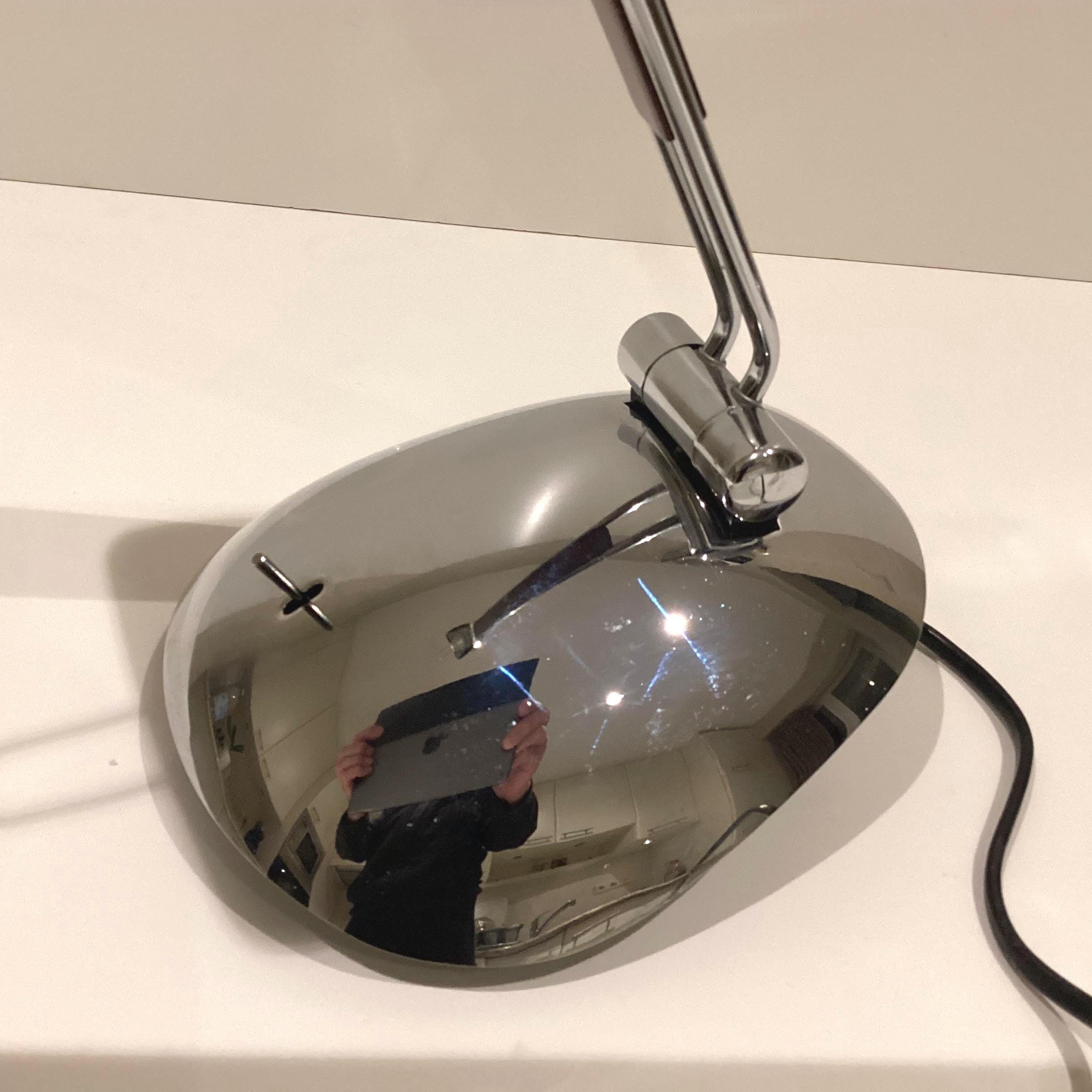 Vintage Desk Lamp | C.G. Lighting ELEA Type 198, Chrome & Wood Trapezoidal Design, Made in Italy — photo 11 of 11