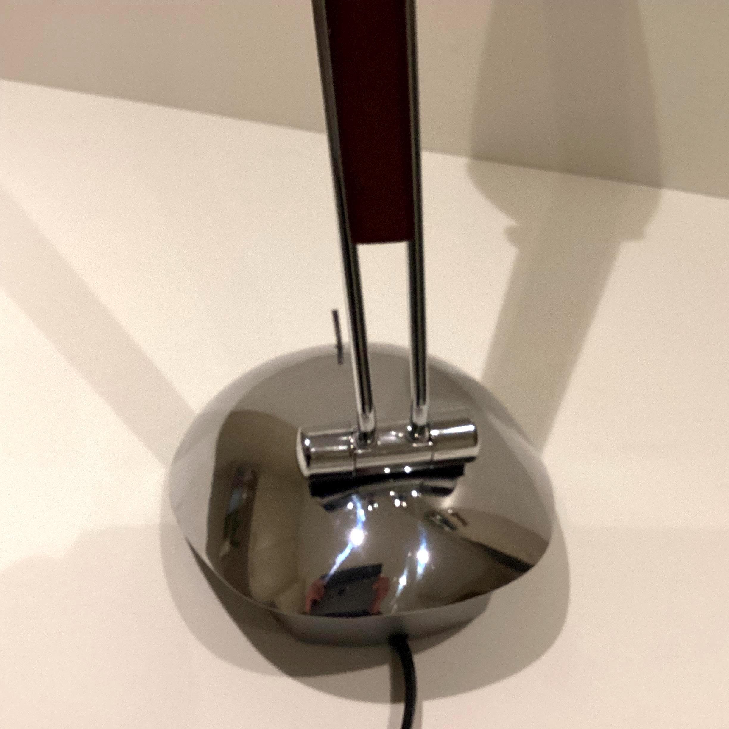 Vintage Desk Lamp | C.G. Lighting ELEA Type 198, Chrome & Wood Trapezoidal Design, Made in Italy — photo 10 of 11