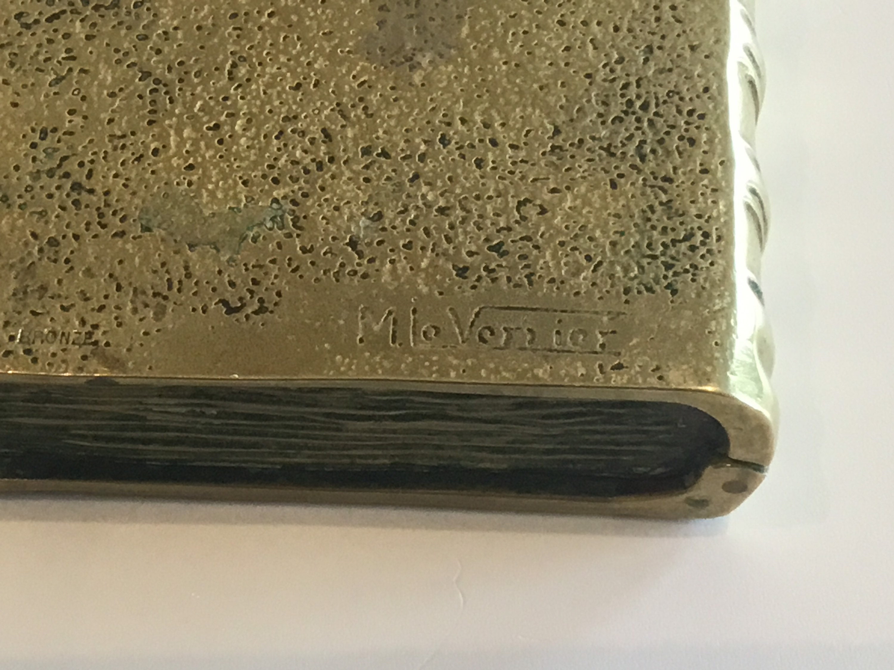 Antique Bronze | 1920s Max Le Verrier, Religious Book-Box Sculpture Made In France — photo 11 of 11