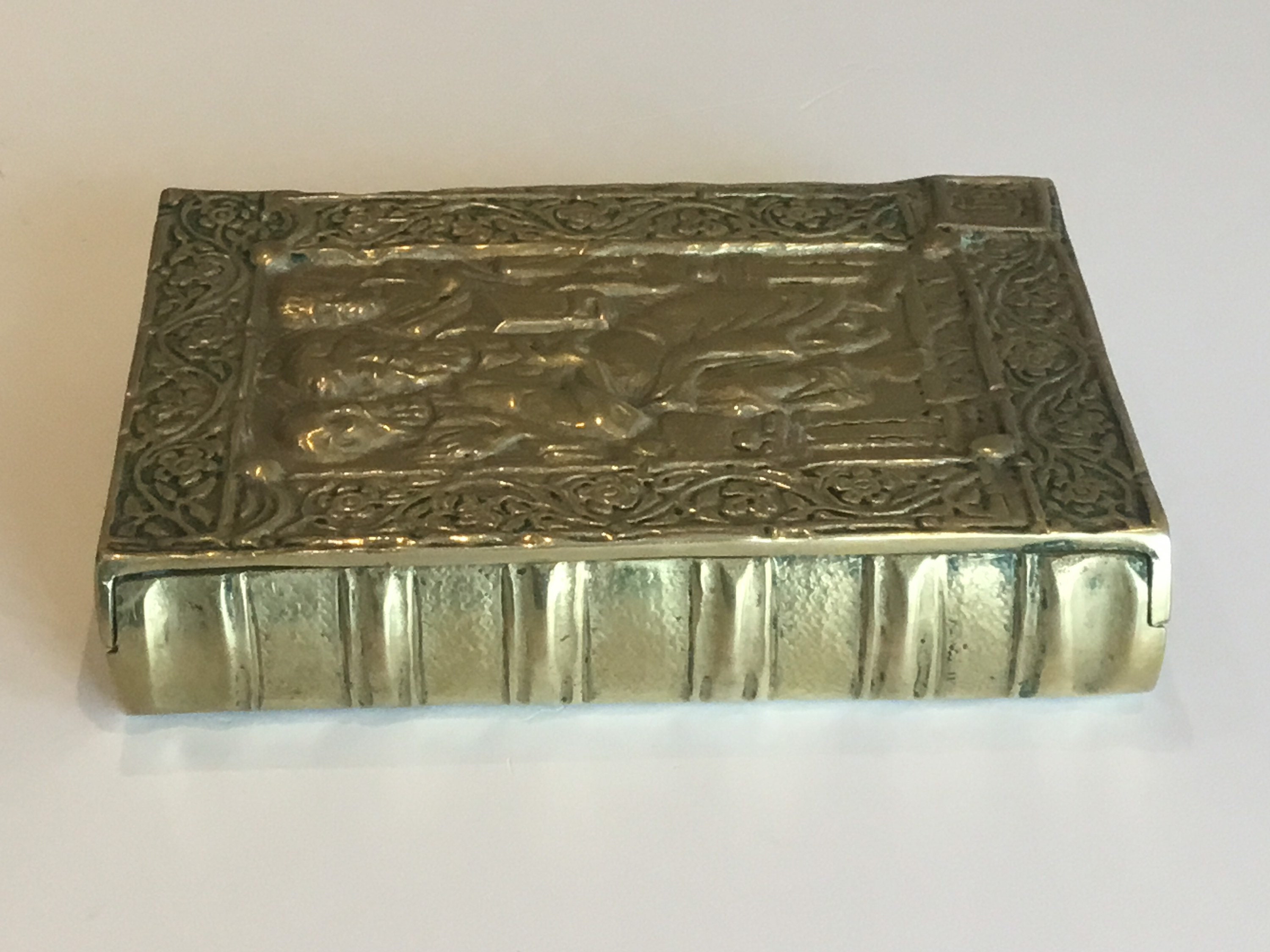 Antique Bronze | 1920s Max Le Verrier, Religious Book-Box Sculpture Made In France — photo 8 of 11