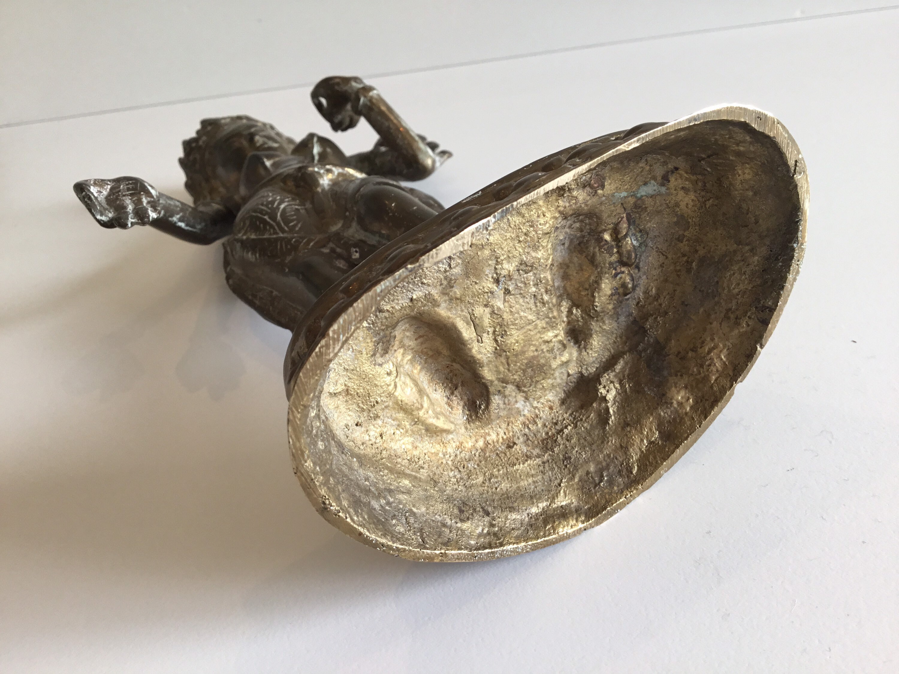 Vintage Bronze Tara Statue | Tibetan Buddhist Deity Figurine, 1900s Asian Sculpture — photo 10 of 10