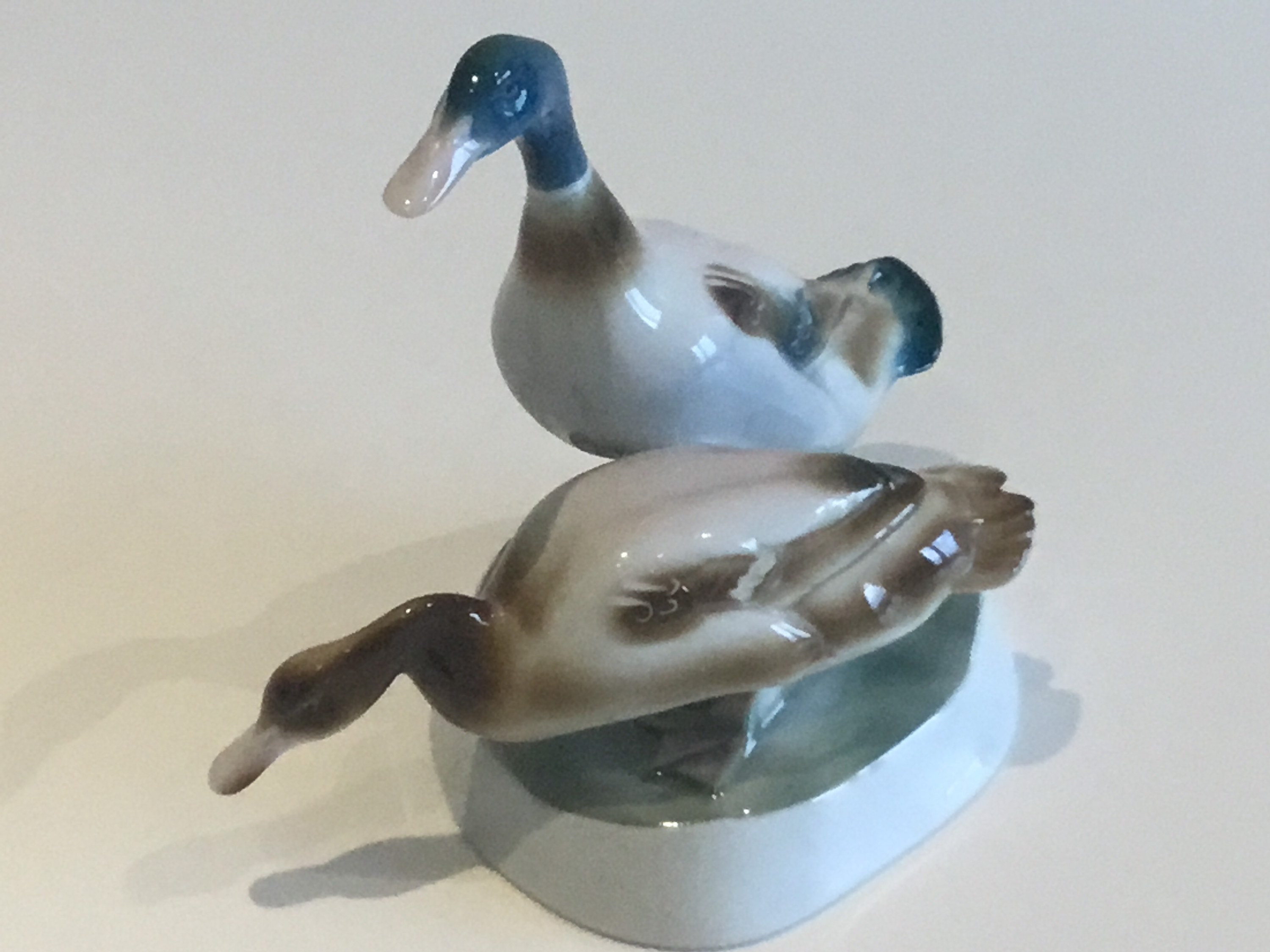 Vintage Figurine  Duck | 1930s Hungarian Porcelain Pair, Art Deco Animal Sculpture — photo 4 of 7