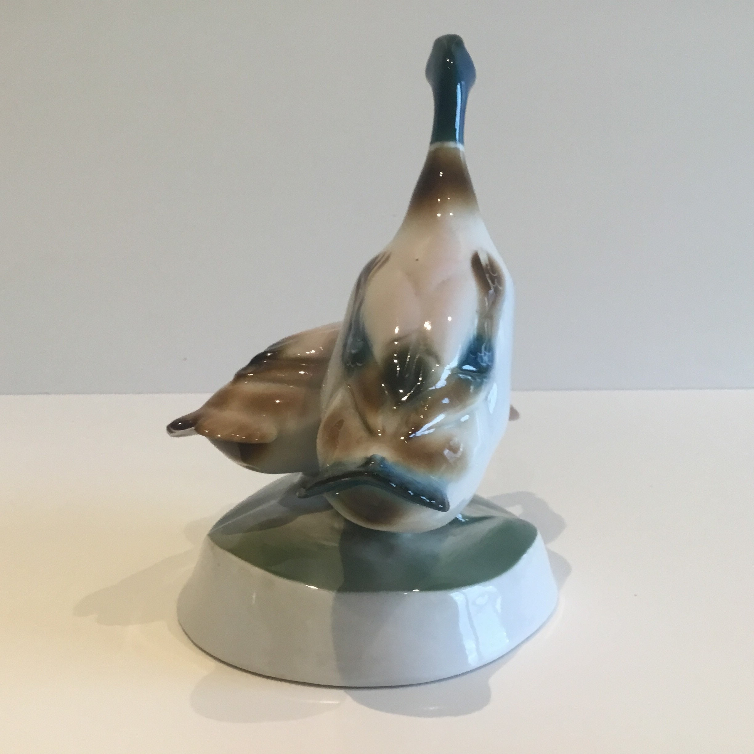 Vintage Figurine  Duck | 1930s Hungarian Porcelain Pair, Art Deco Animal Sculpture — photo 6 of 7