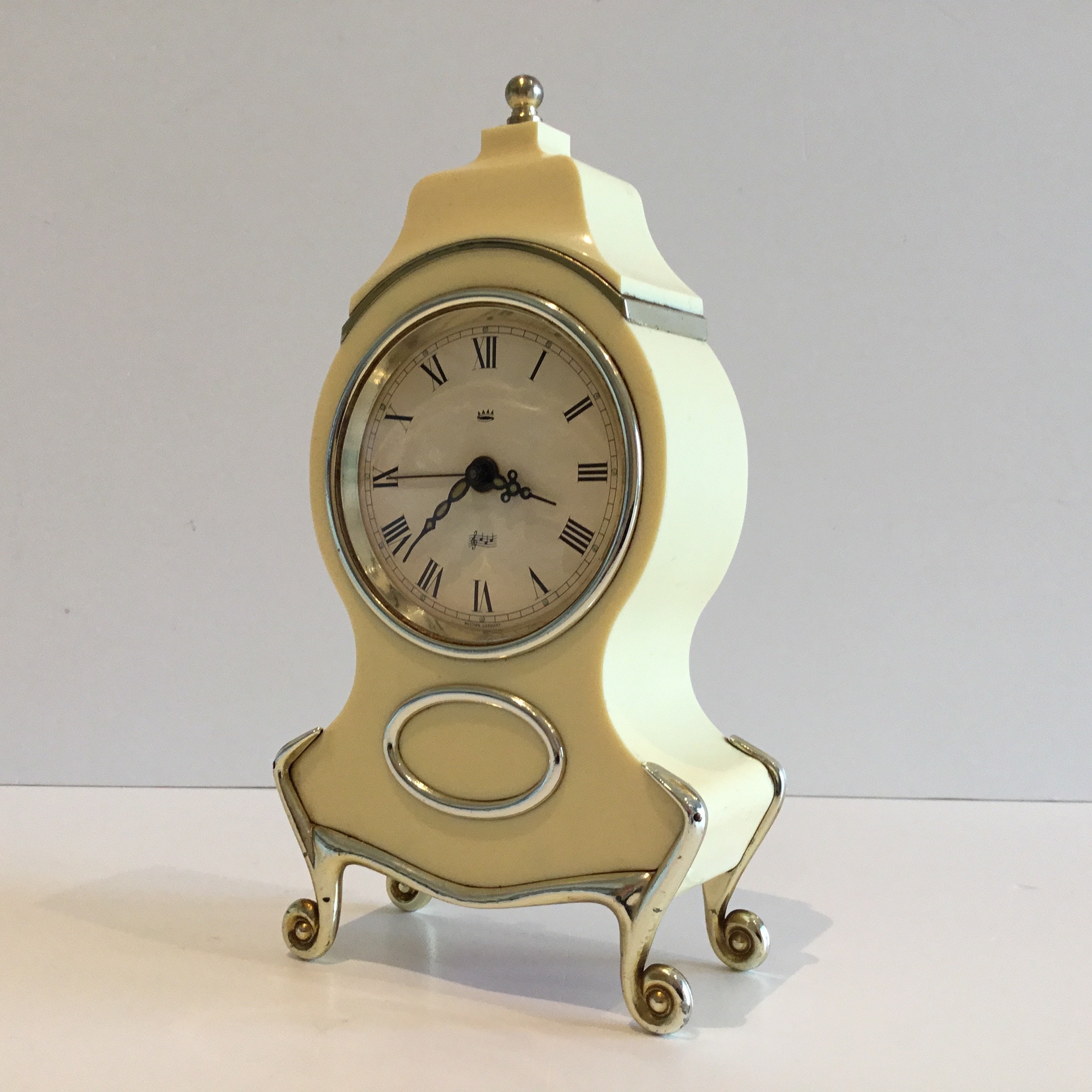 Vintage Clock | Music Box Table Clock (1960s) Reuge Movement Musical Alarm — photo 4 of 8