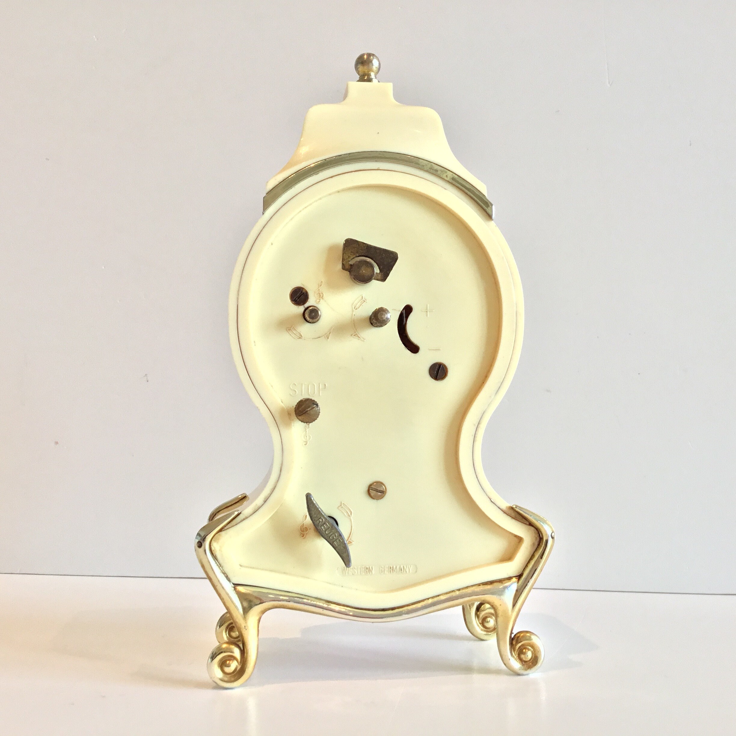 Vintage Clock | Music Box Table Clock (1960s) Reuge Movement Musical Alarm — photo 8 of 8