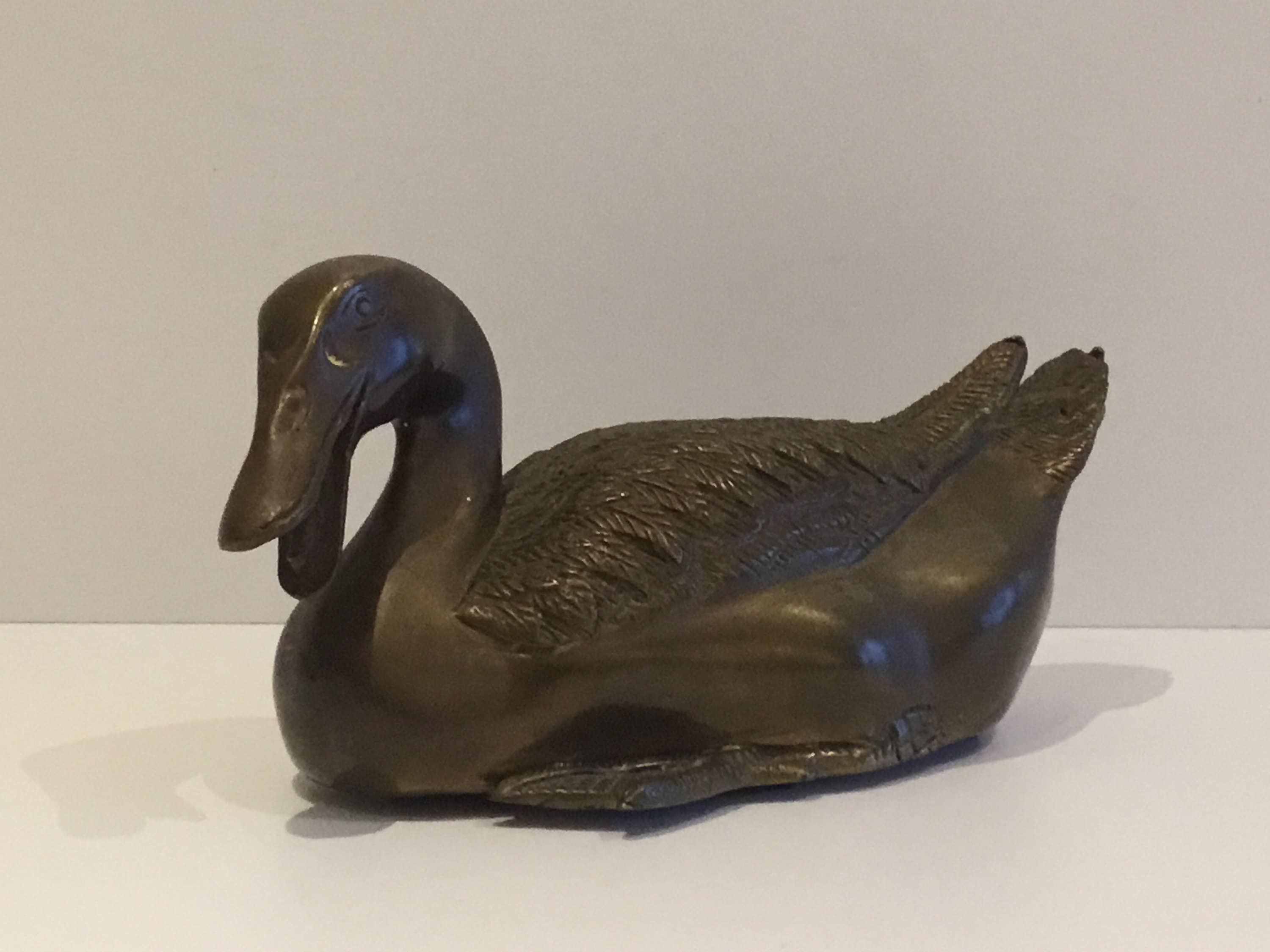 Vintage Bronze Sculpture | 1930s French Duck Figurine, Animalier Art Original Patina — photo 2 of 9