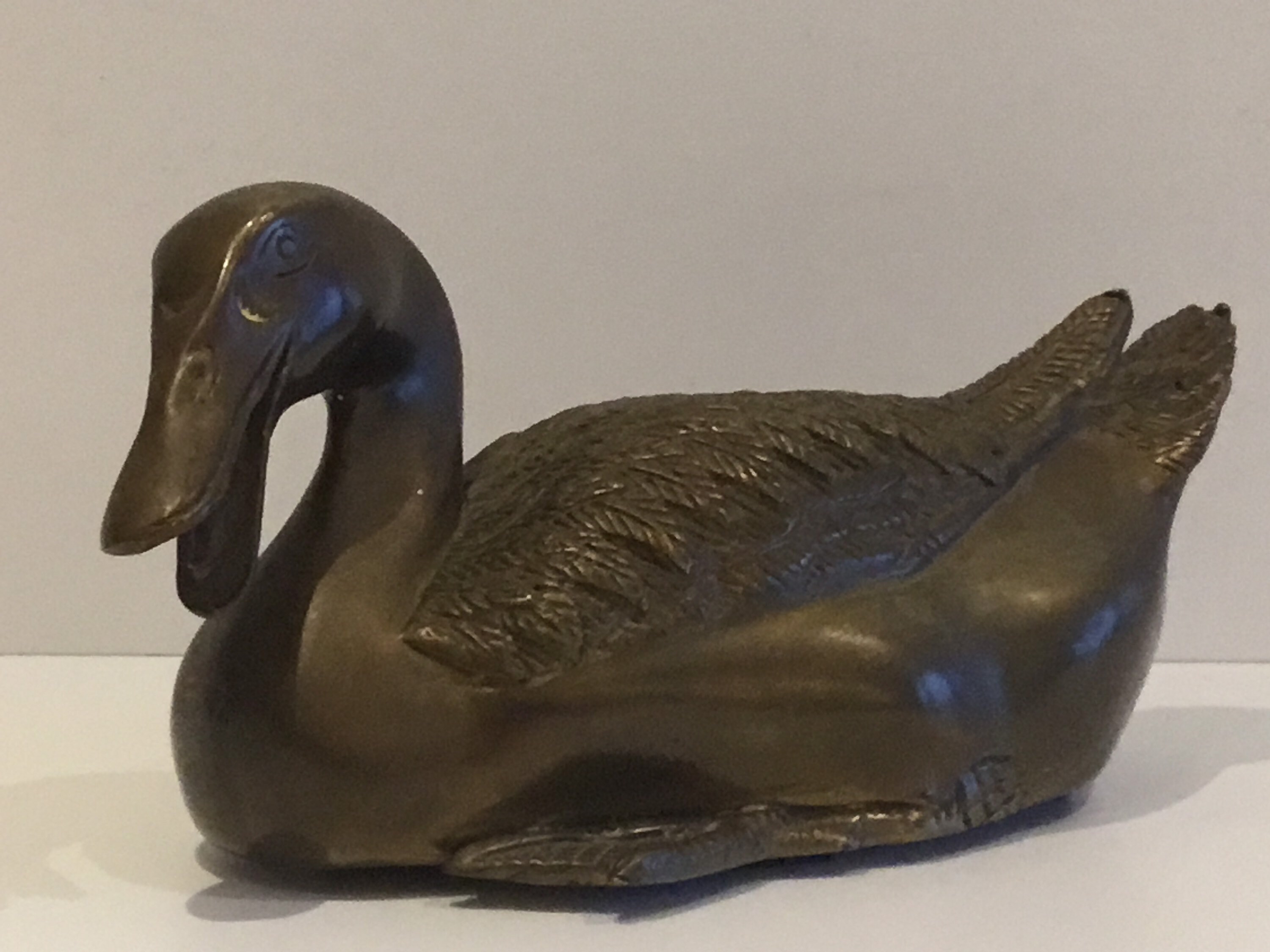Vintage Bronze Sculpture | 1930s French Duck Figurine, Animalier Art Original Patina — photo 3 of 9