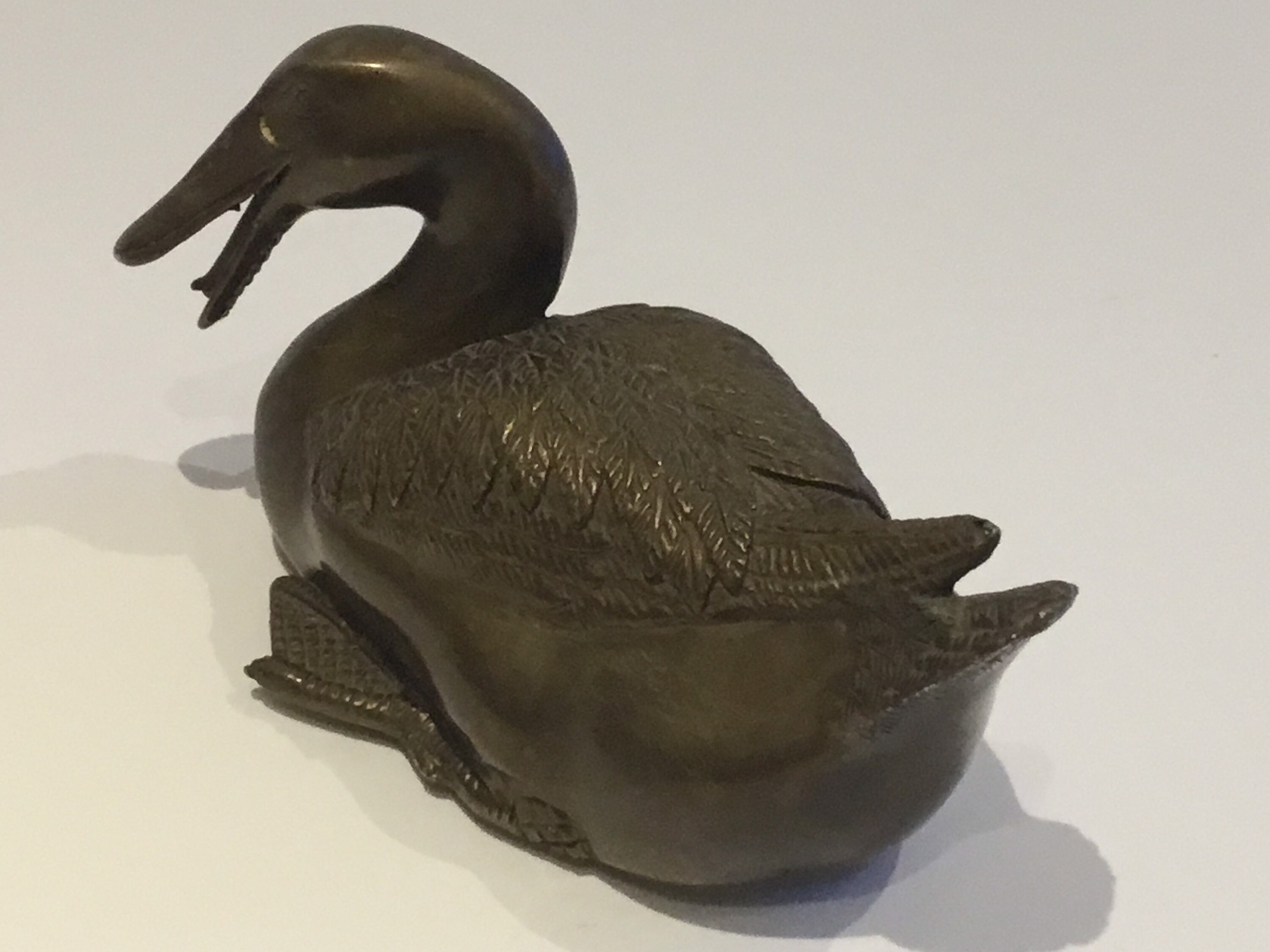 Vintage Bronze Sculpture | 1930s French Duck Figurine, Animalier Art Original Patina — photo 5 of 9