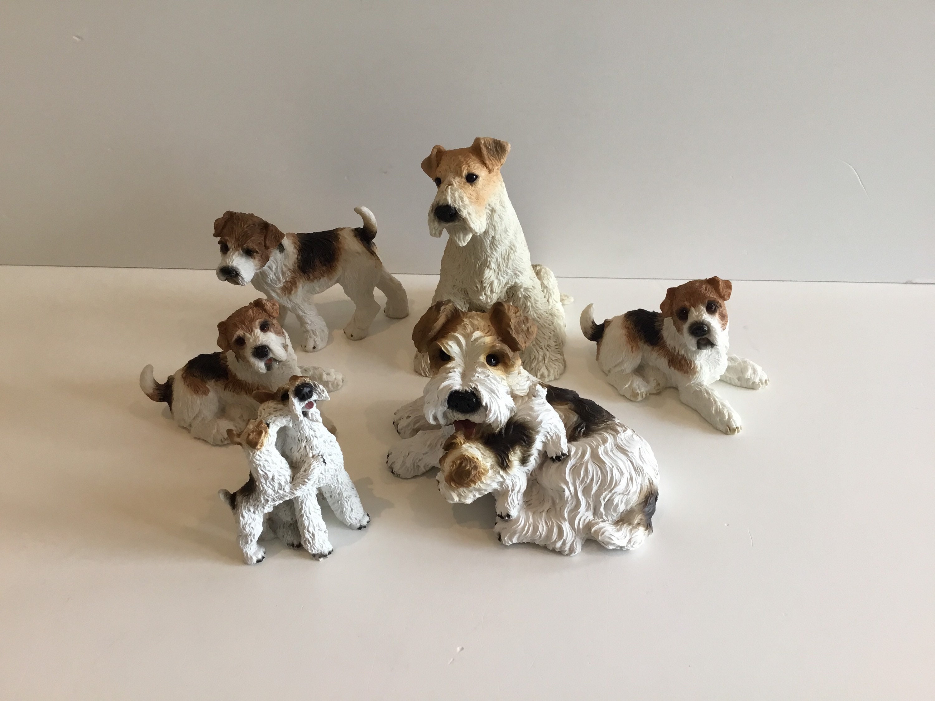 Vintage Dog Figurines | 1980s Italian Resin Collectible Set of 6 Animal Sculptures — photo 2 of 6