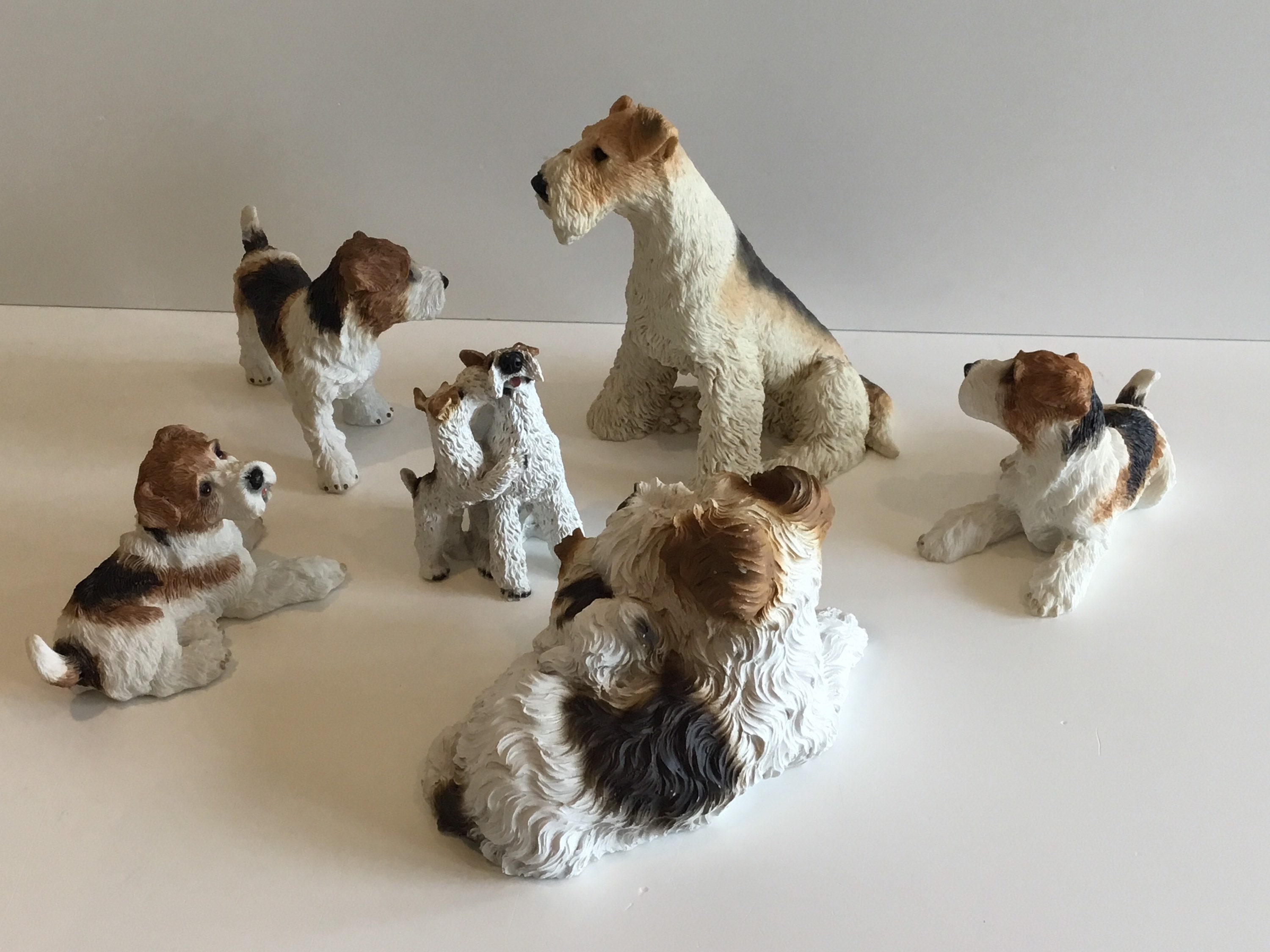 Vintage Dog Figurines | 1980s Italian Resin Collectible Set of 6 Animal Sculptures — photo 3 of 6