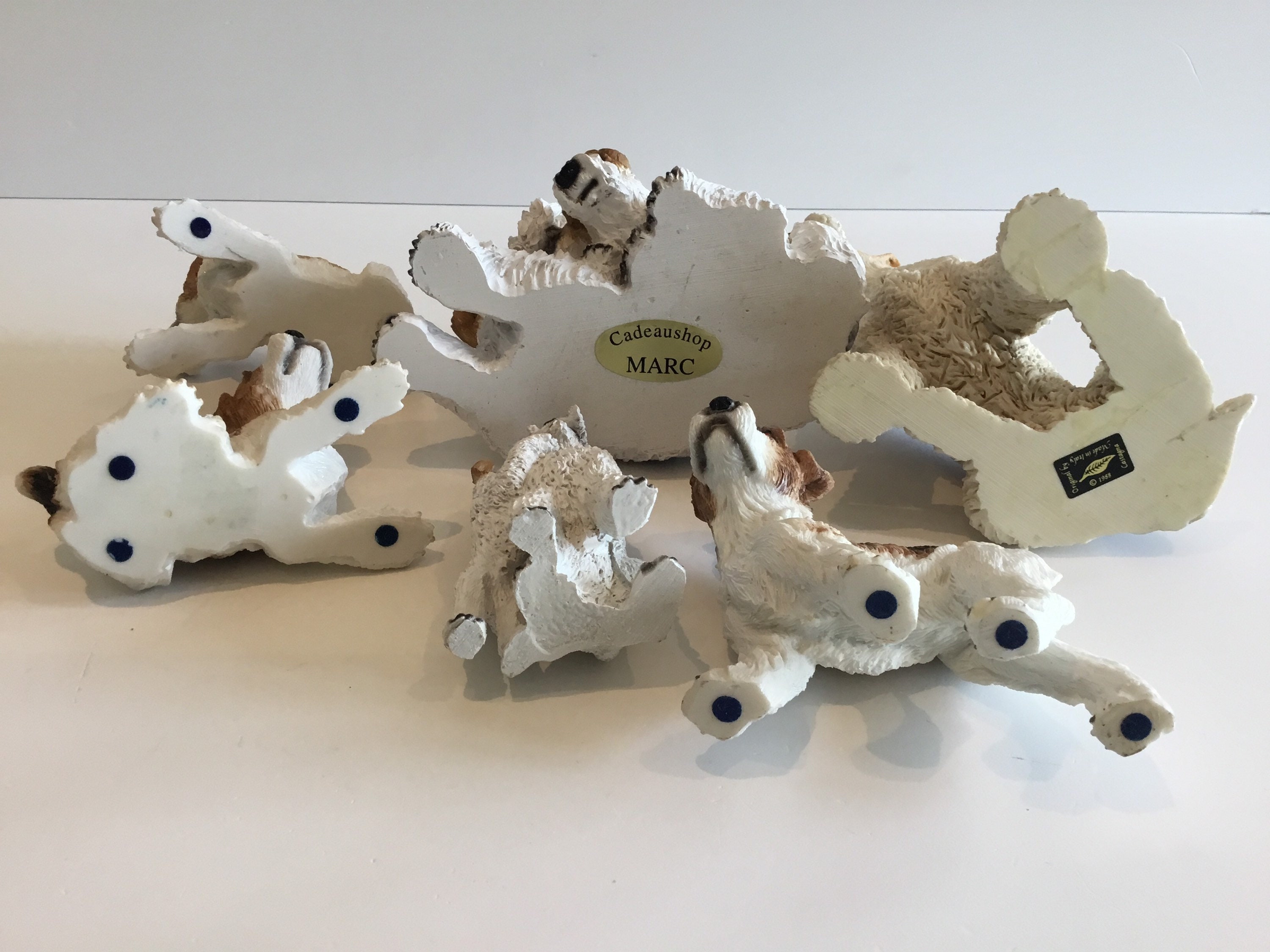 Vintage Dog Figurines | 1980s Italian Resin Collectible Set of 6 Animal Sculptures — photo 6 of 6