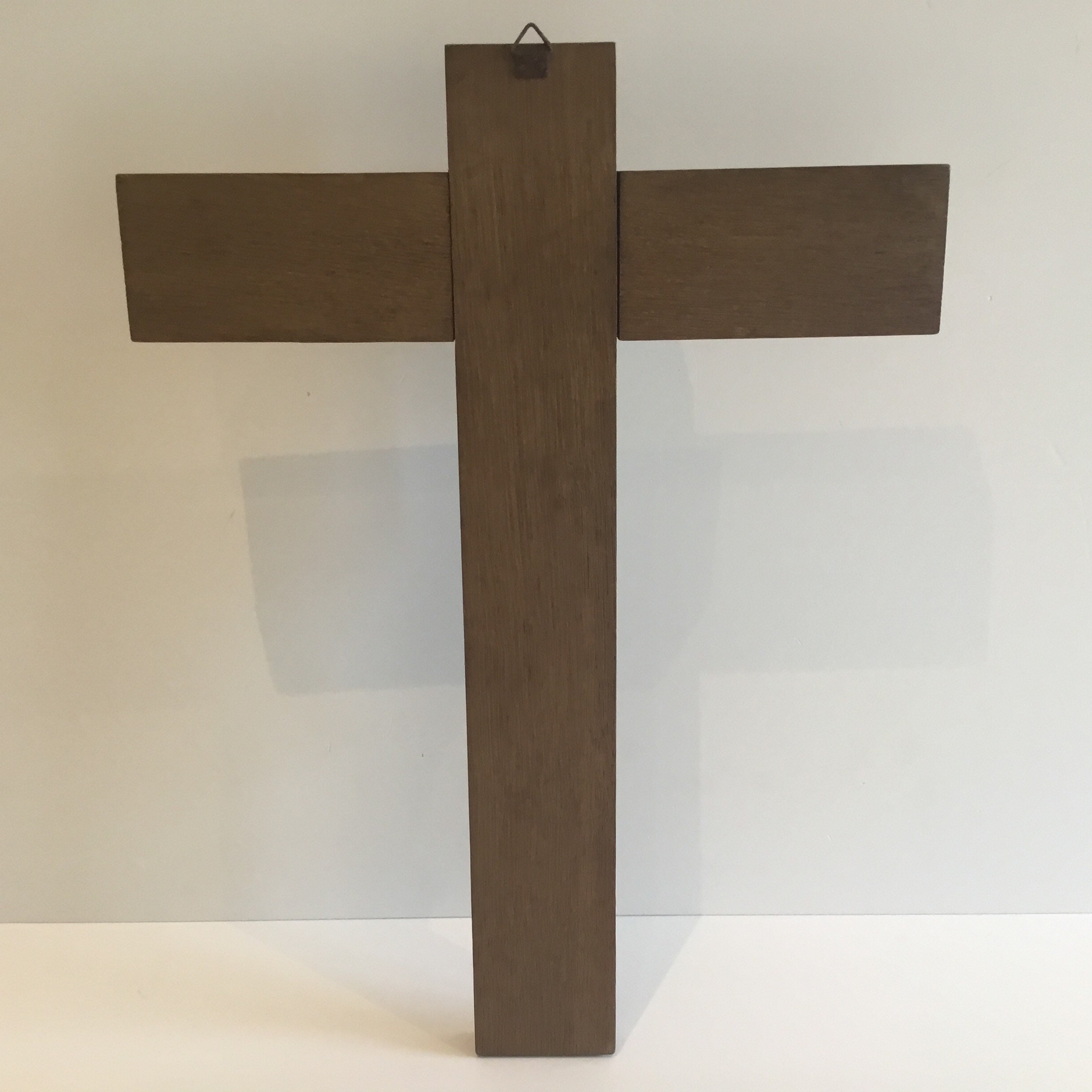 Vintage Crucifix | 1940s French Catholic Cross, Wood & Bronzed Metal Christ — photo 7 of 7