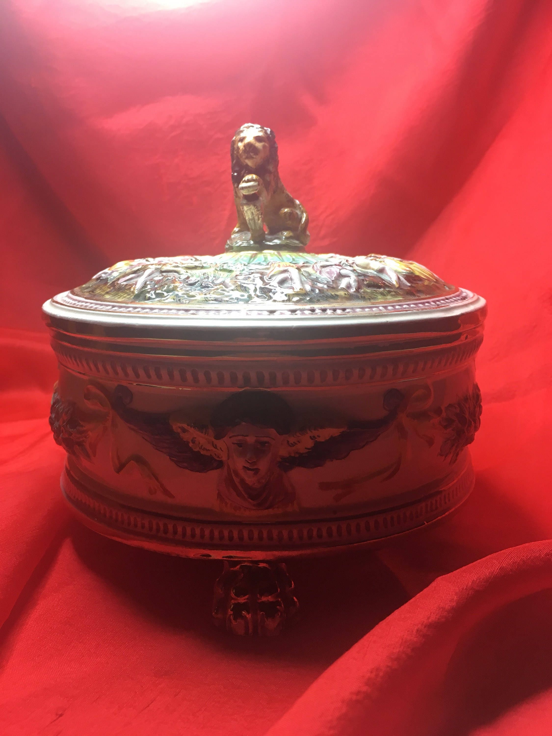 Porcelain Box With Lid (1920s Alfredo Ciulli) Florence Made in Italy — photo 3 of 11