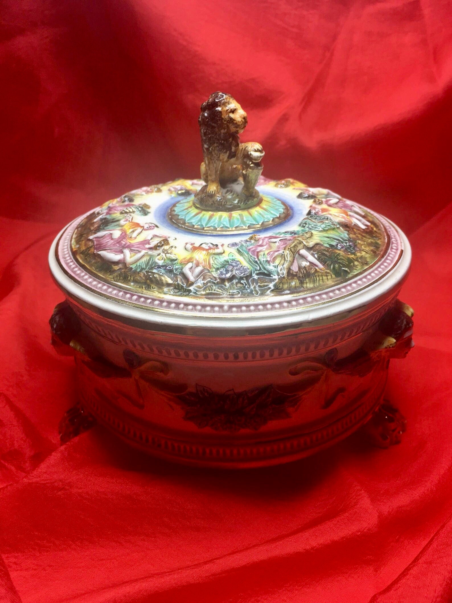 Porcelain Box With Lid (1920s Alfredo Ciulli) Florence Made in Italy — photo 5 of 11