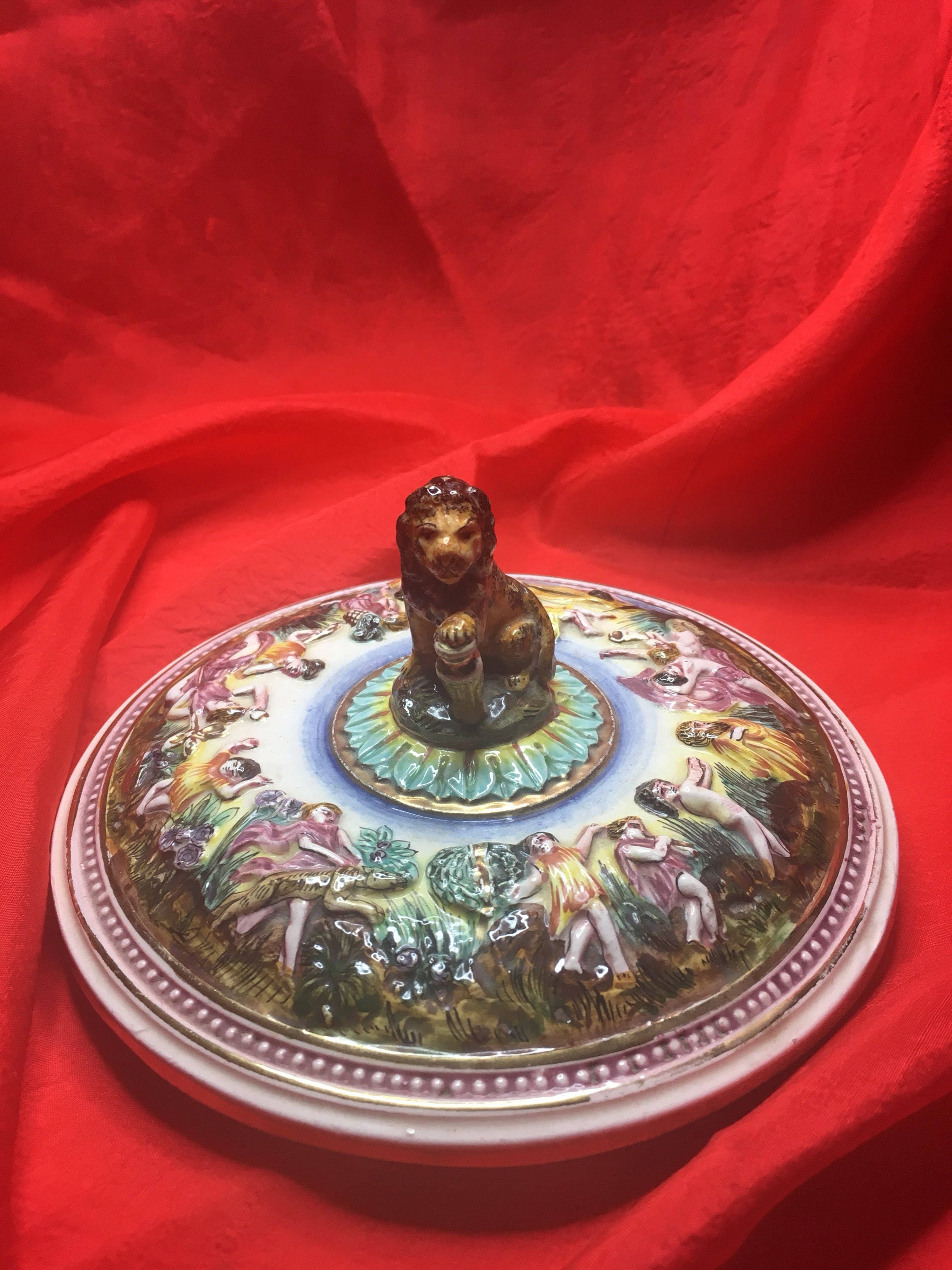 Porcelain Box With Lid (1920s Alfredo Ciulli) Florence Made in Italy — photo 7 of 11