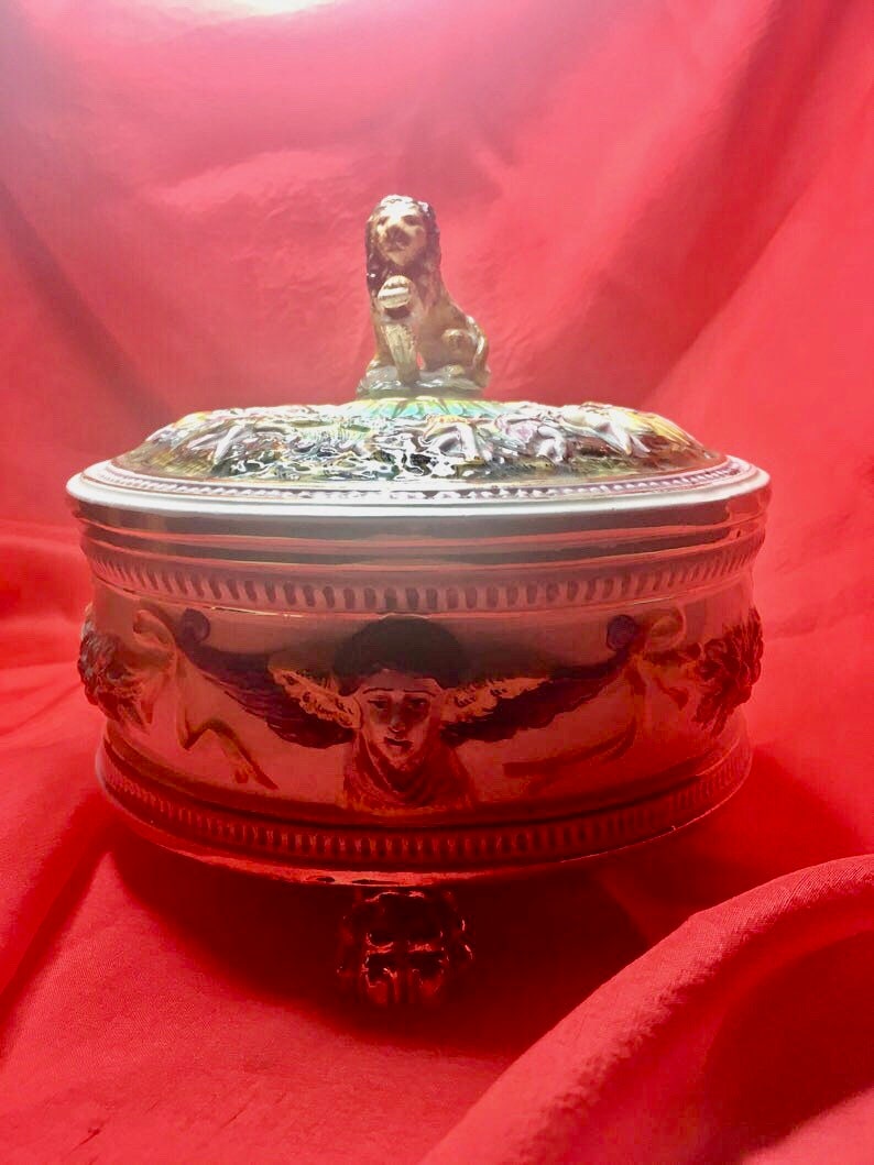 Porcelain Box With Lid (1920s Alfredo Ciulli) Florence Made in Italy — photo 9 of 11