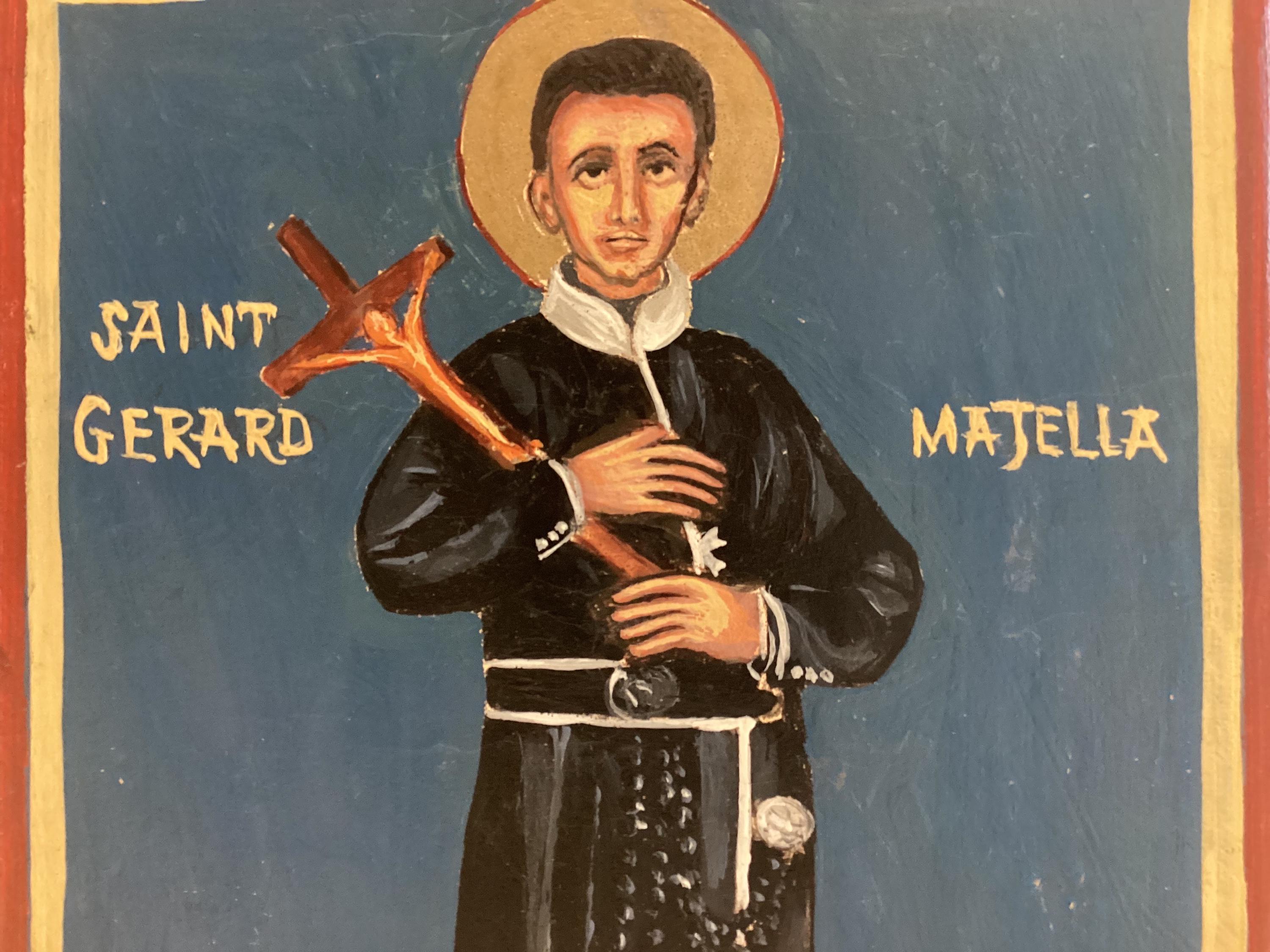 Vintage Religious Icon | Saint Gerard Majella 1950s, Hand Painted Oil on Wood — photo 4 of 7