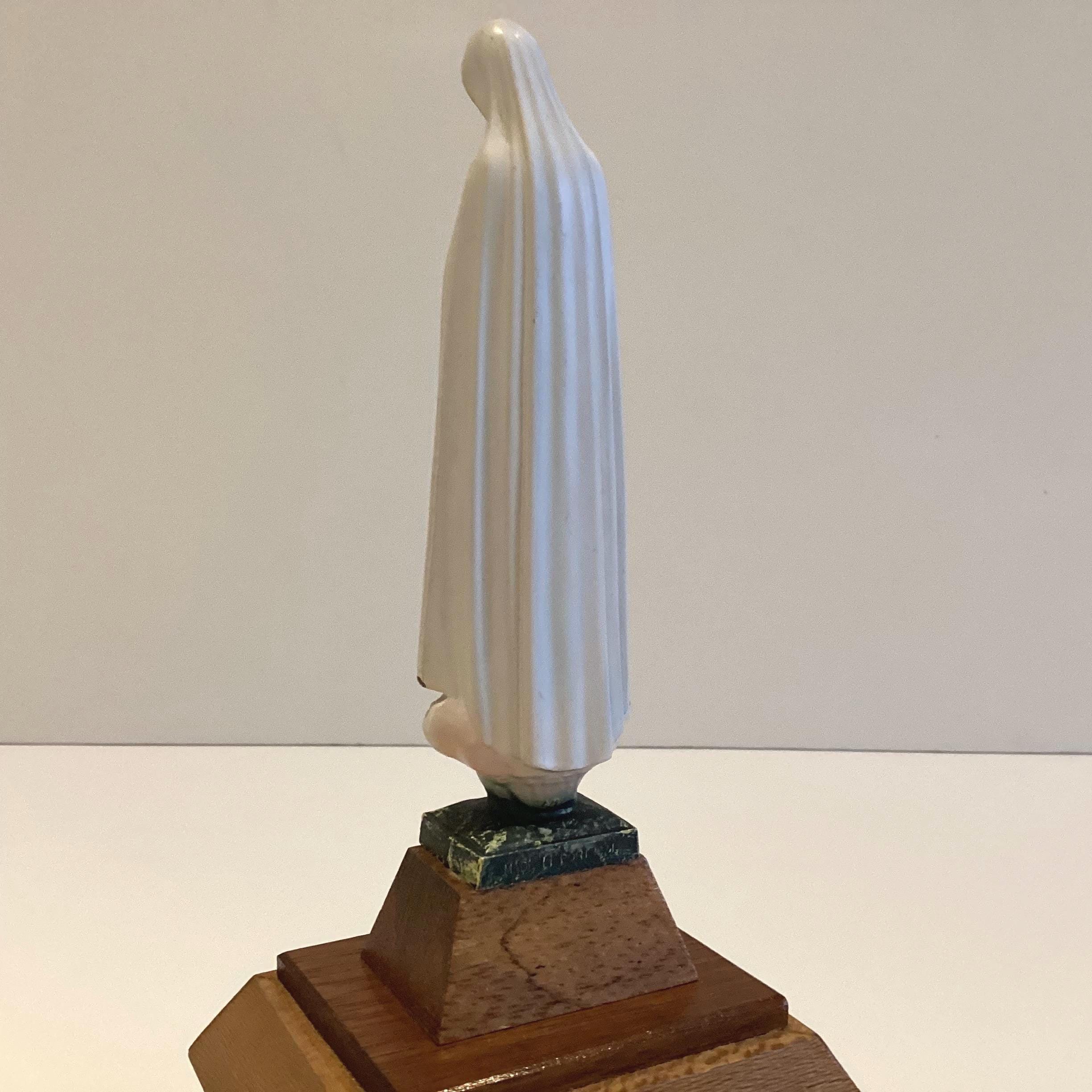 Vintage Religious Statue | Our Lady of Fátima Music Box, Hand-Painted Portugal, Swiss Movement — photo 11 of 11
