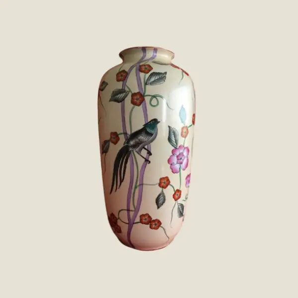 Porcelain Vase | Hand-Decorated Chinese Floral Vase (1960s)