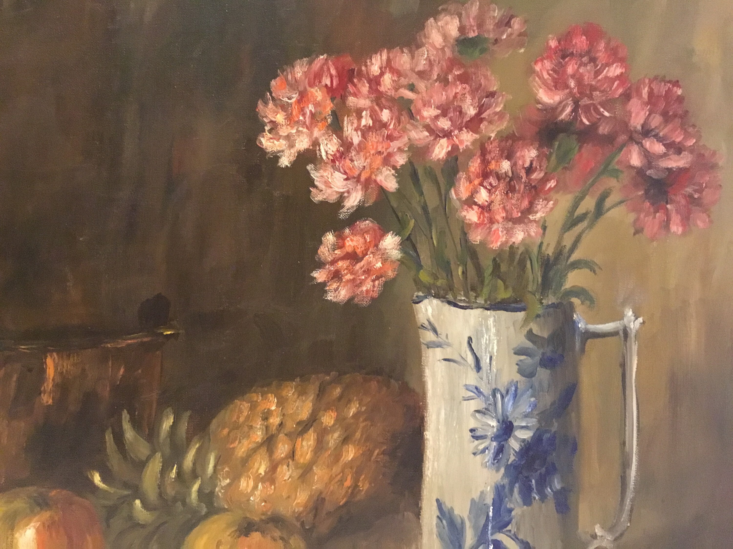 Vintage Painting | 1950s Van Mol Dutch School, Signed Oil on Canvas Flowers — photo 5 of 10