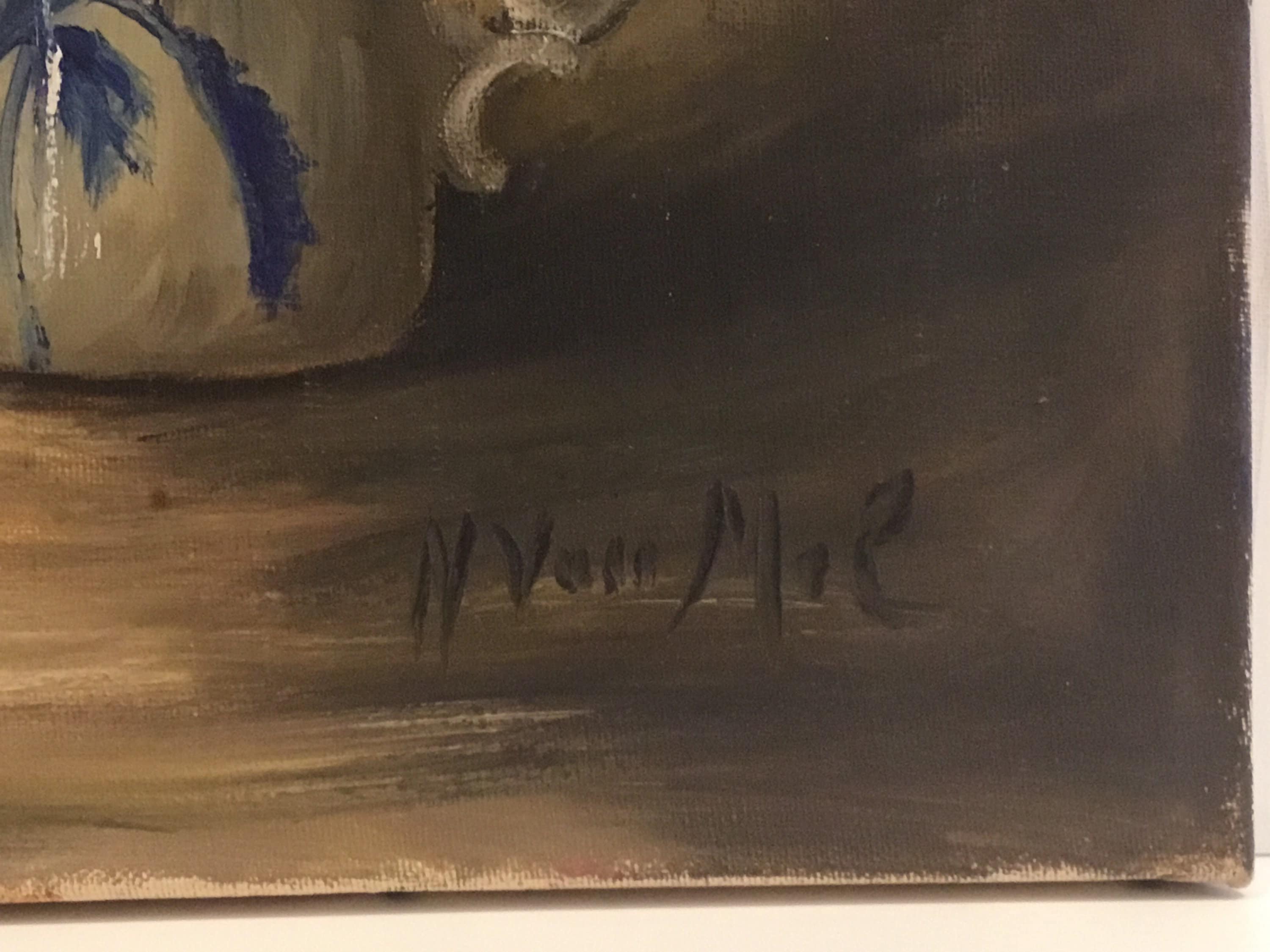 Vintage Painting | 1950s Van Mol Dutch School, Signed Oil on Canvas Flowers — photo 6 of 10