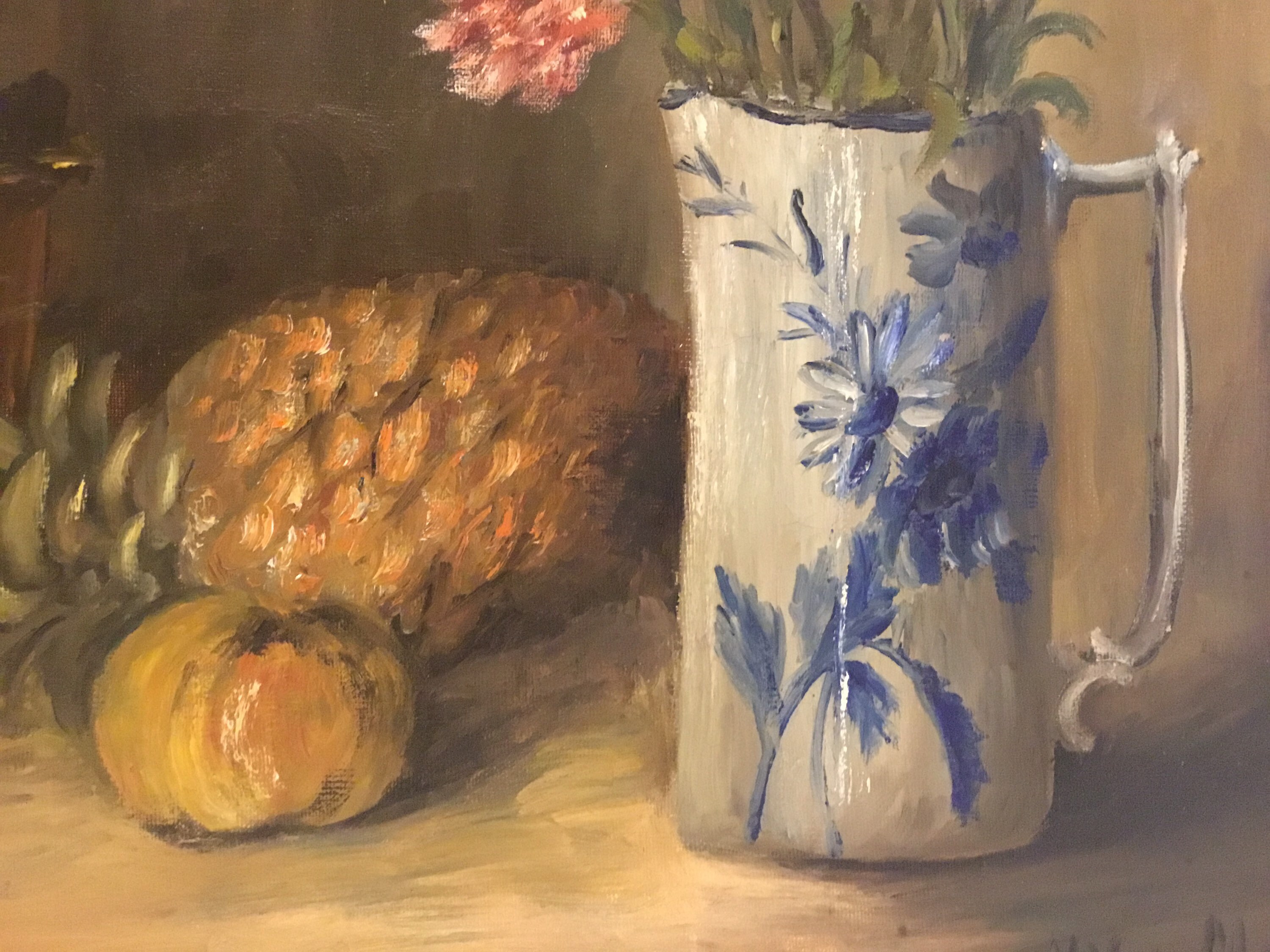 Vintage Painting | 1950s Van Mol Dutch School, Signed Oil on Canvas Flowers — photo 7 of 10