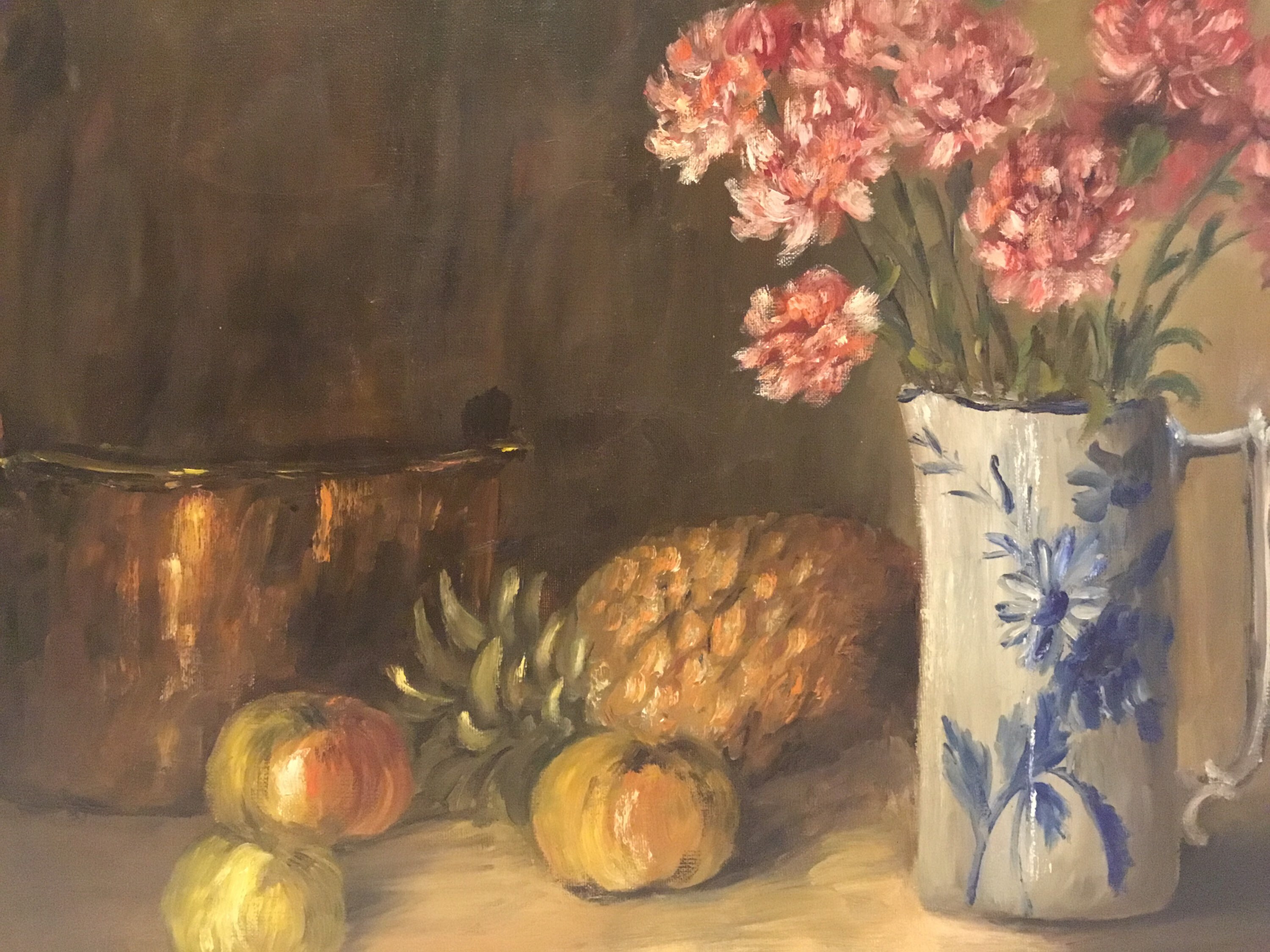 Vintage Painting | 1950s Van Mol Dutch School, Signed Oil on Canvas Flowers — photo 9 of 10