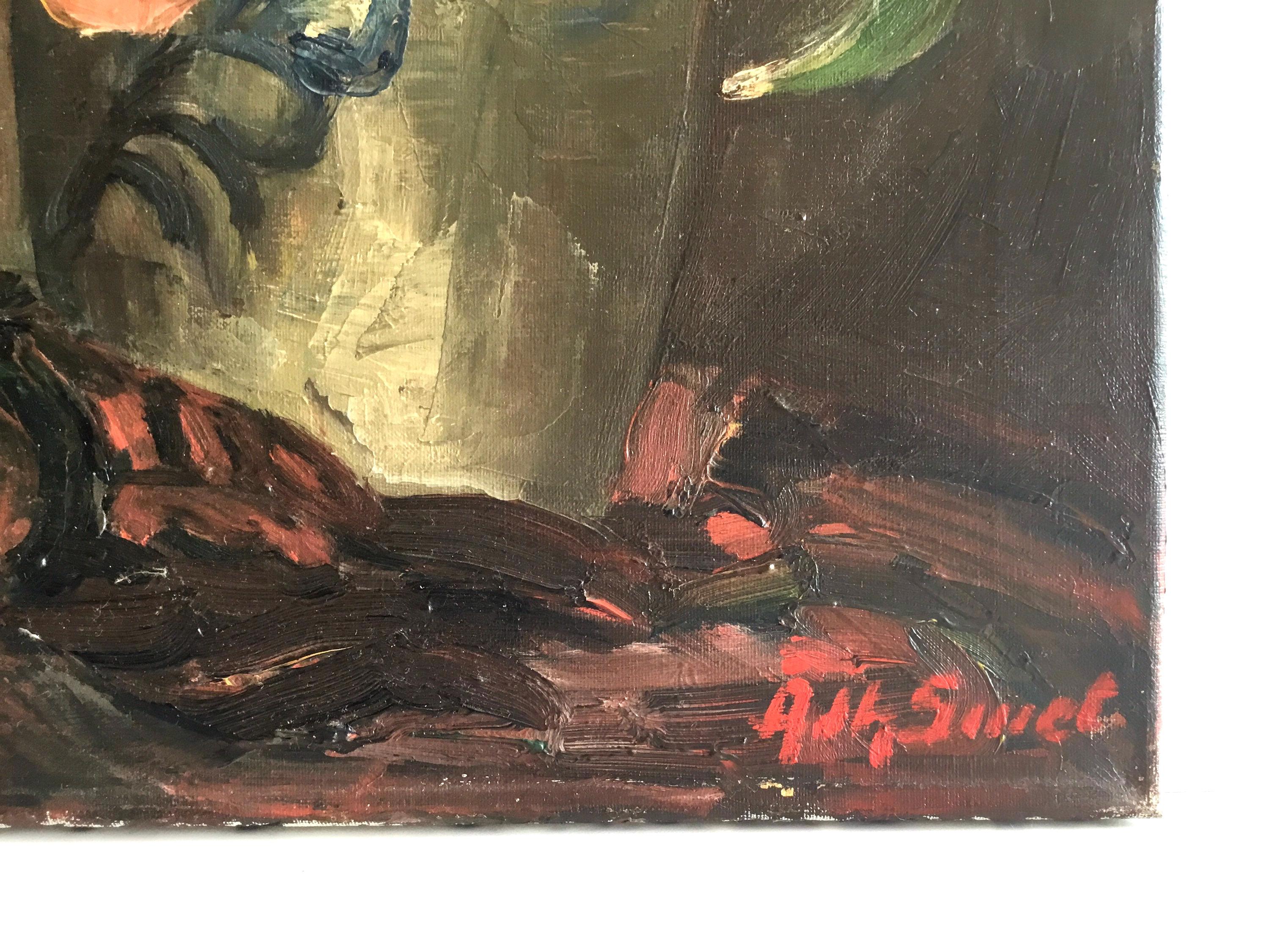 Vintage Floral Painting | André Sinet 1900s French Oil on Canvas, Signed Artwork — photo 6 of 11