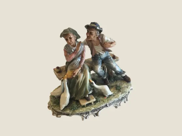 Vintage Porcelain | Capodimonte Carlo Mollica 1950s Italian Figurine, Signed