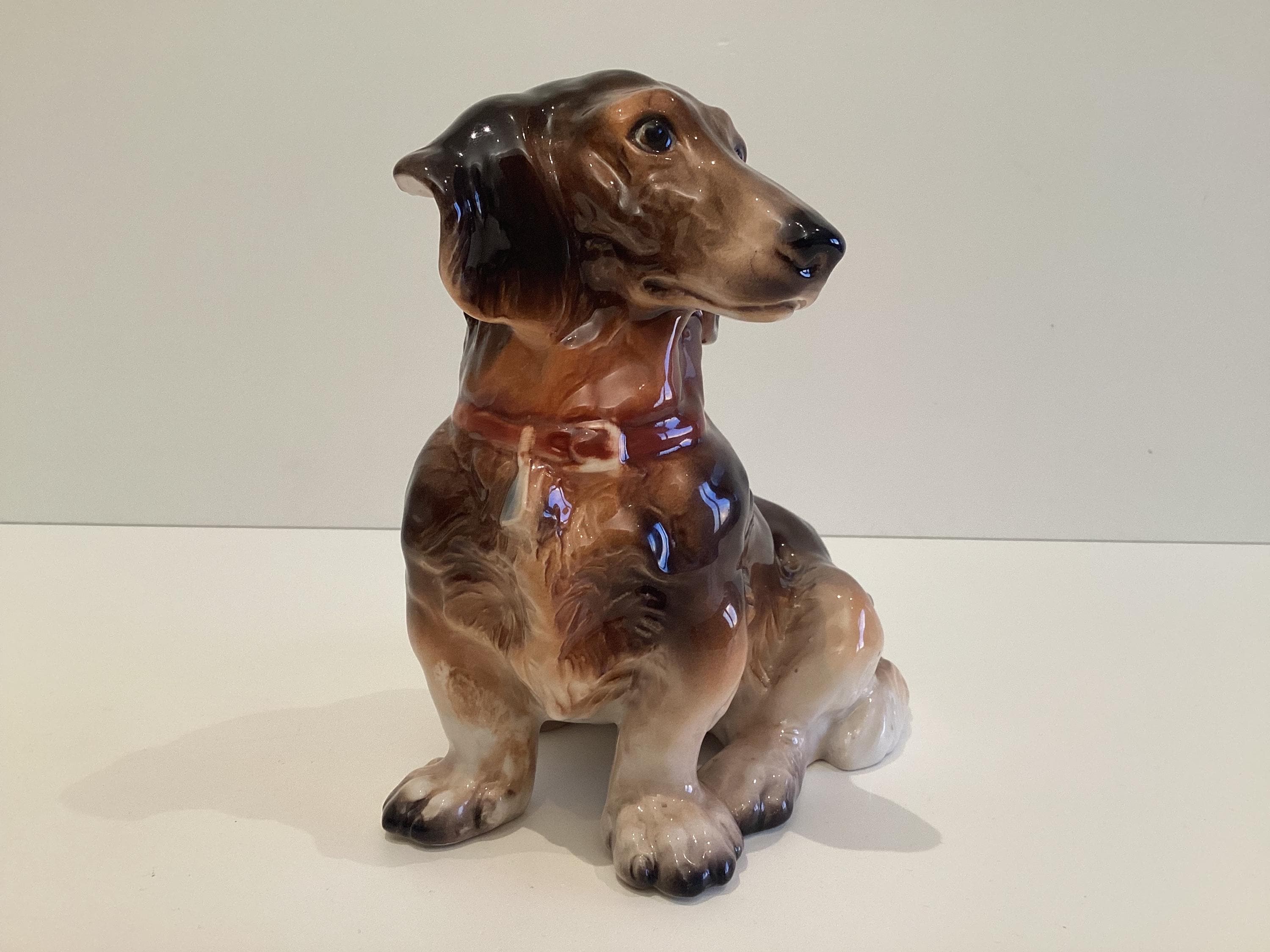 Vintage Porcelain Dog | Iris Cluj Napoca 1950s Dachshund, Romanian Hand Painted Figurine — photo 5 of 9